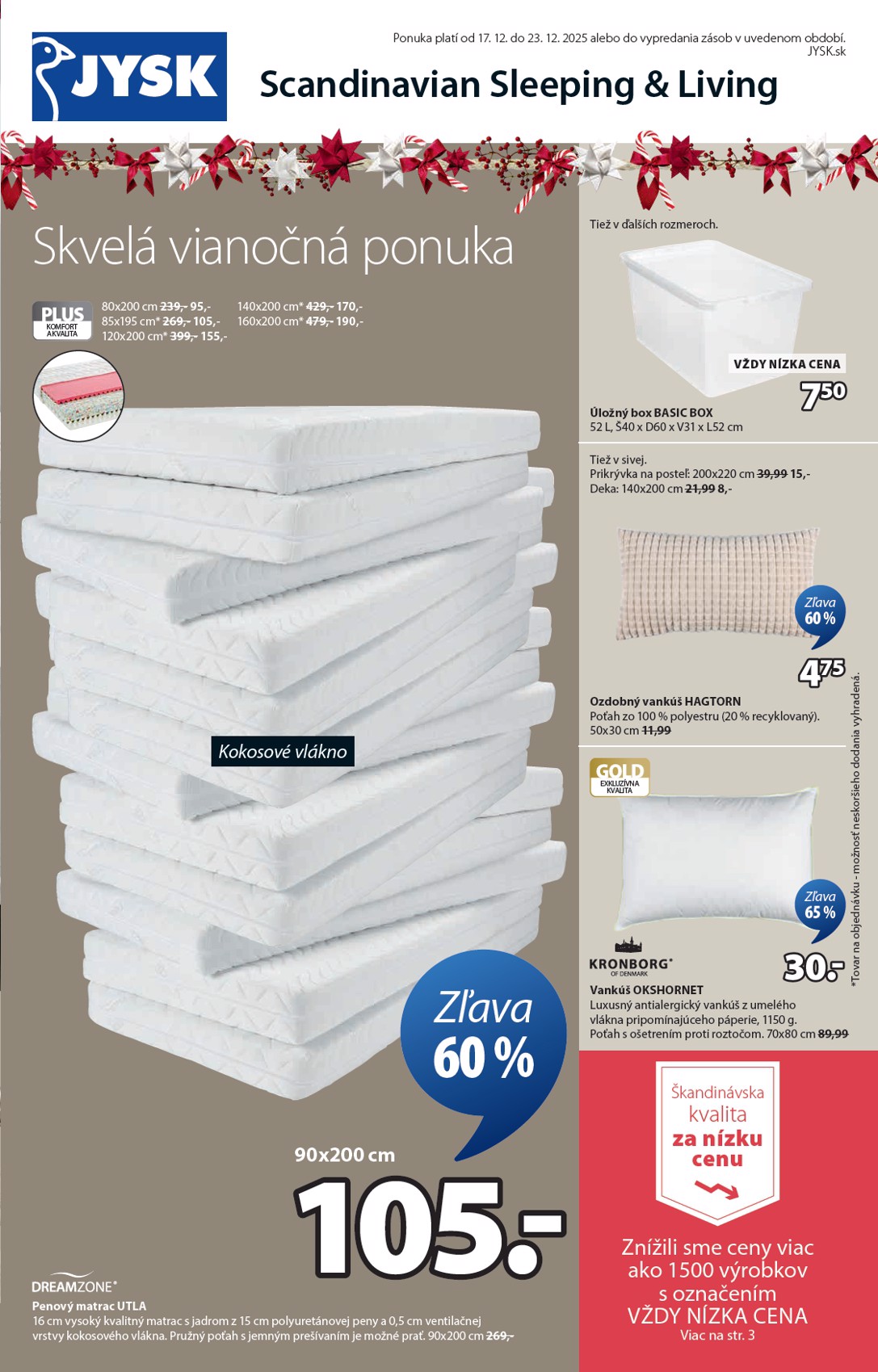 Leták Jysk platný od 17.12. do 23.12.