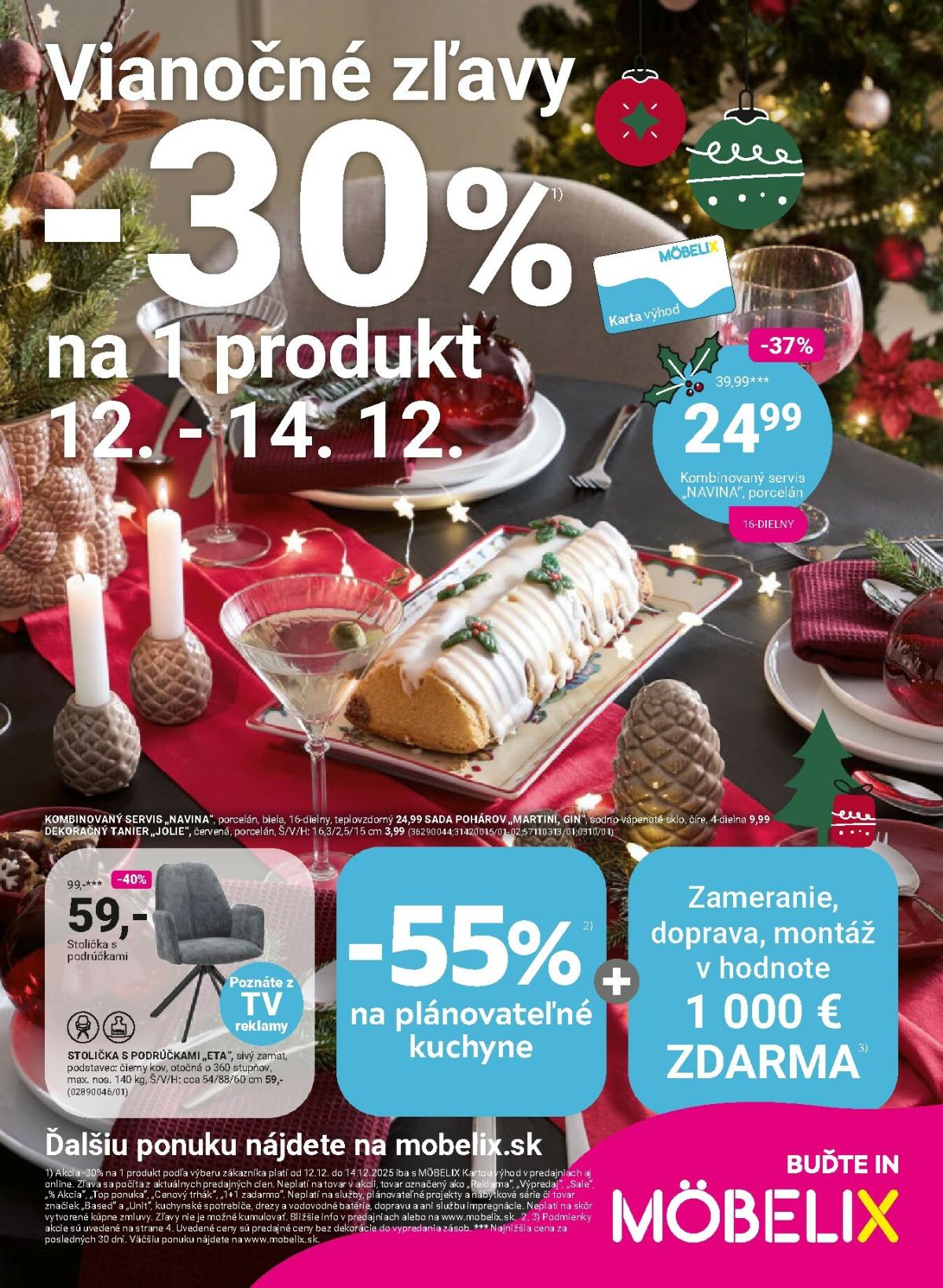 Leták Möbelix - Vianočné zľavy platný od 08.12. do 28.12.