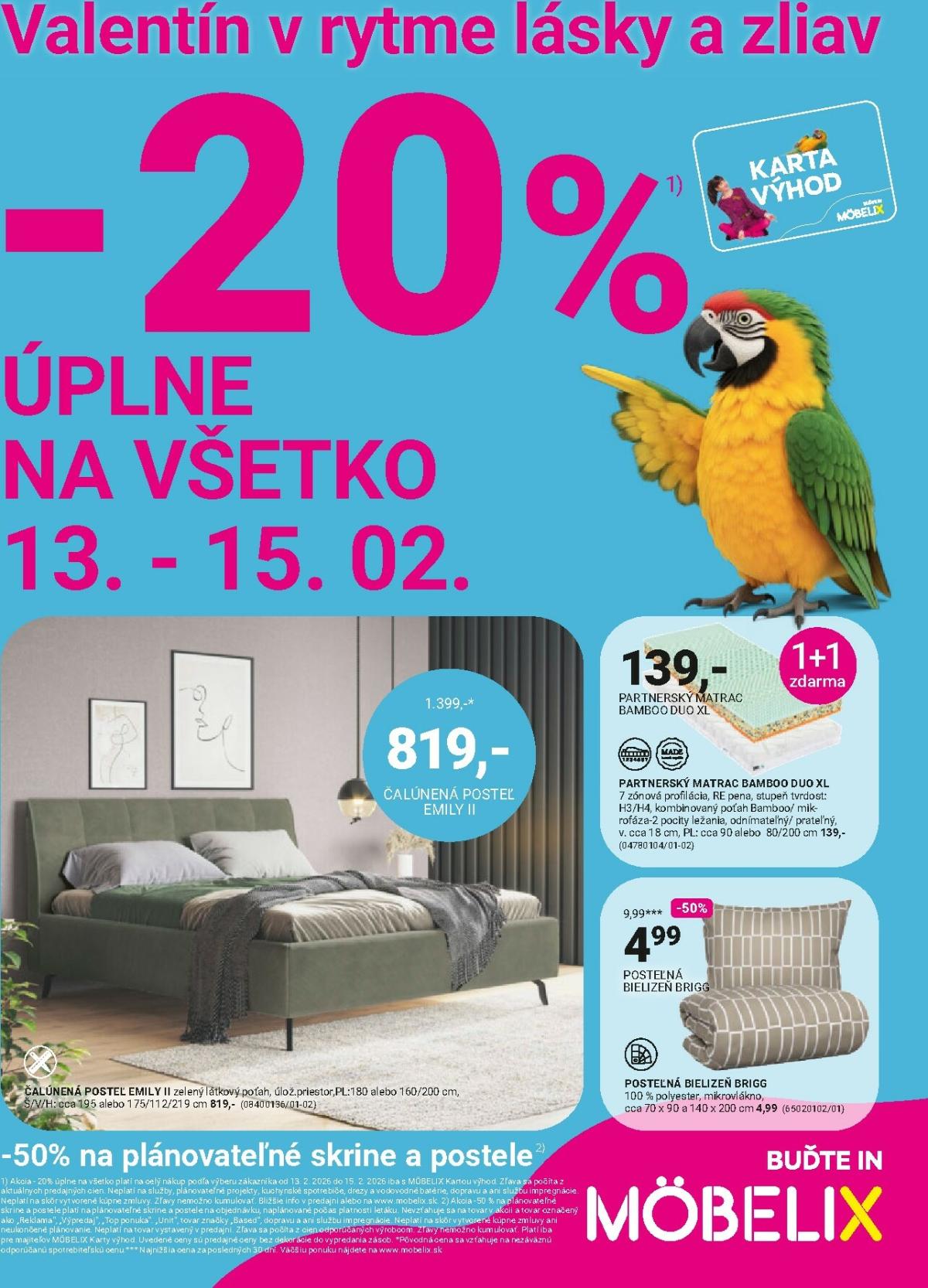 Leták Möbelix platný od 13.02.2026 do 15.02.2026