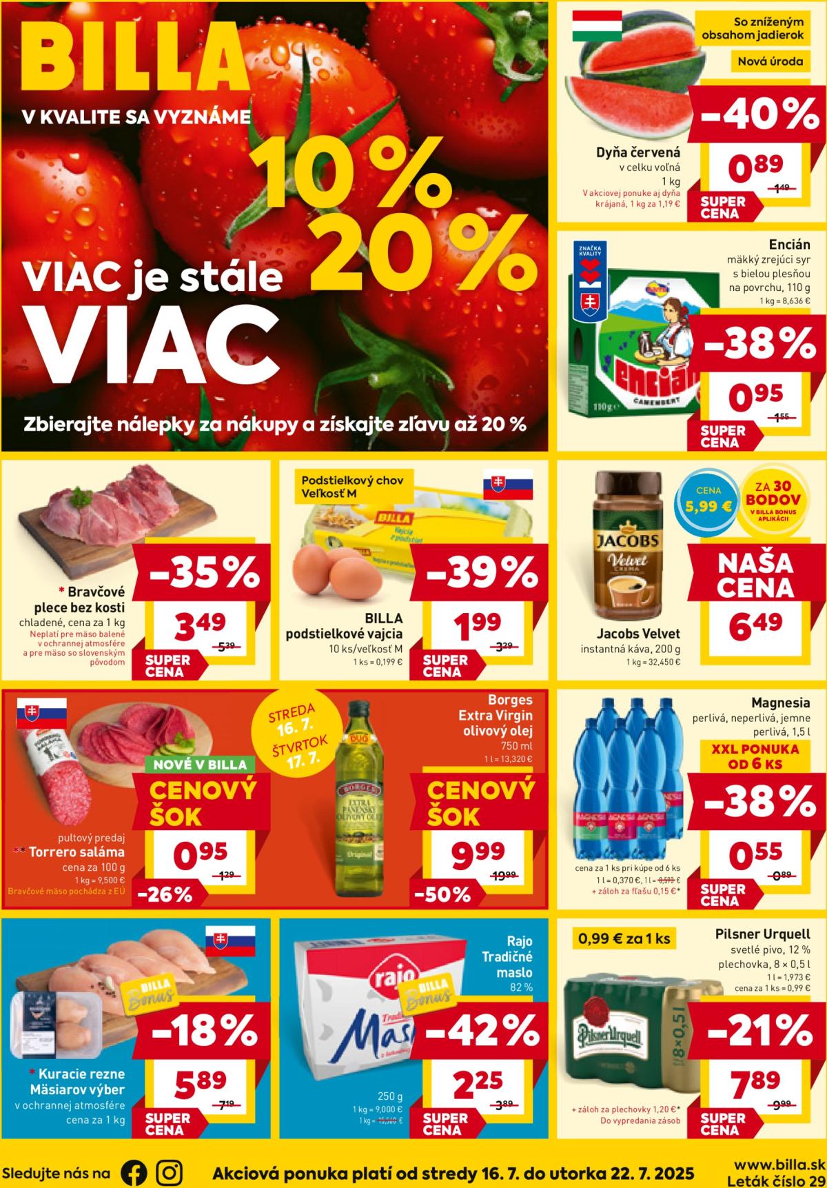 Leták Billa platný od 16.07. do 22.07.