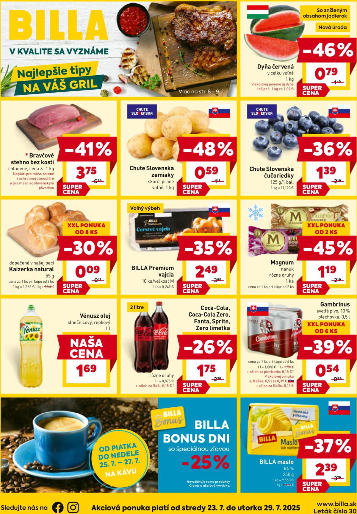 Leták Billa platný od 23.07. do 29.07.