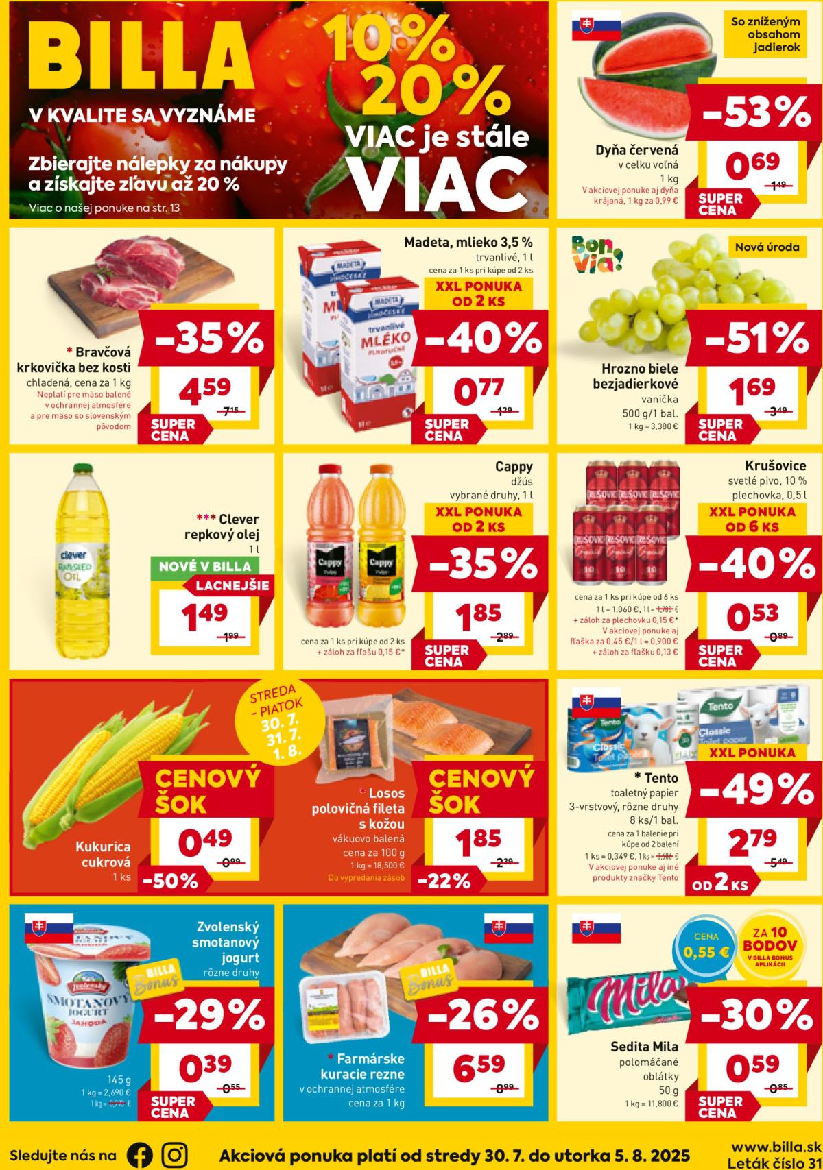 Leták Billa platný od 30.07. do 05.08.