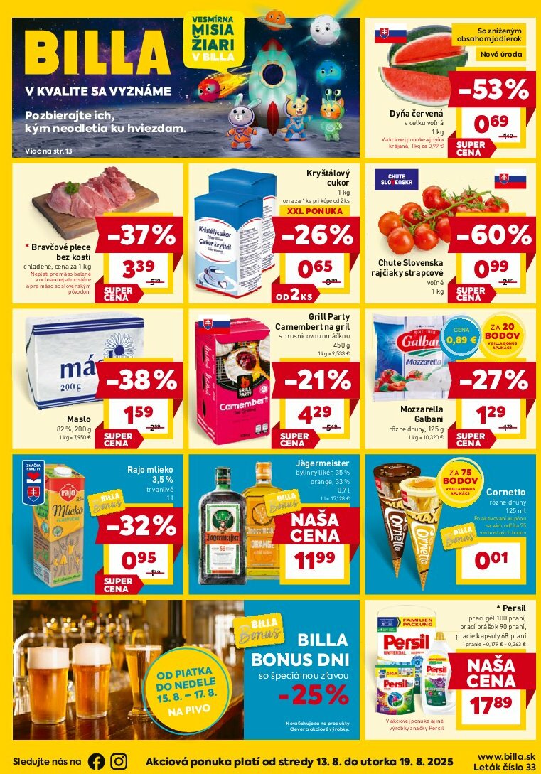 Leták Billa platný od 13.08. do 19.08.