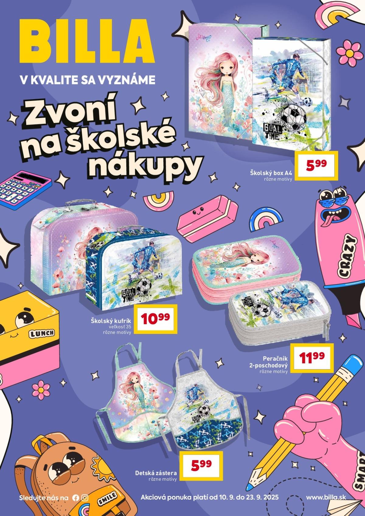 Leták Billa - Školské nákupy platný od 10.09. do 23.09.