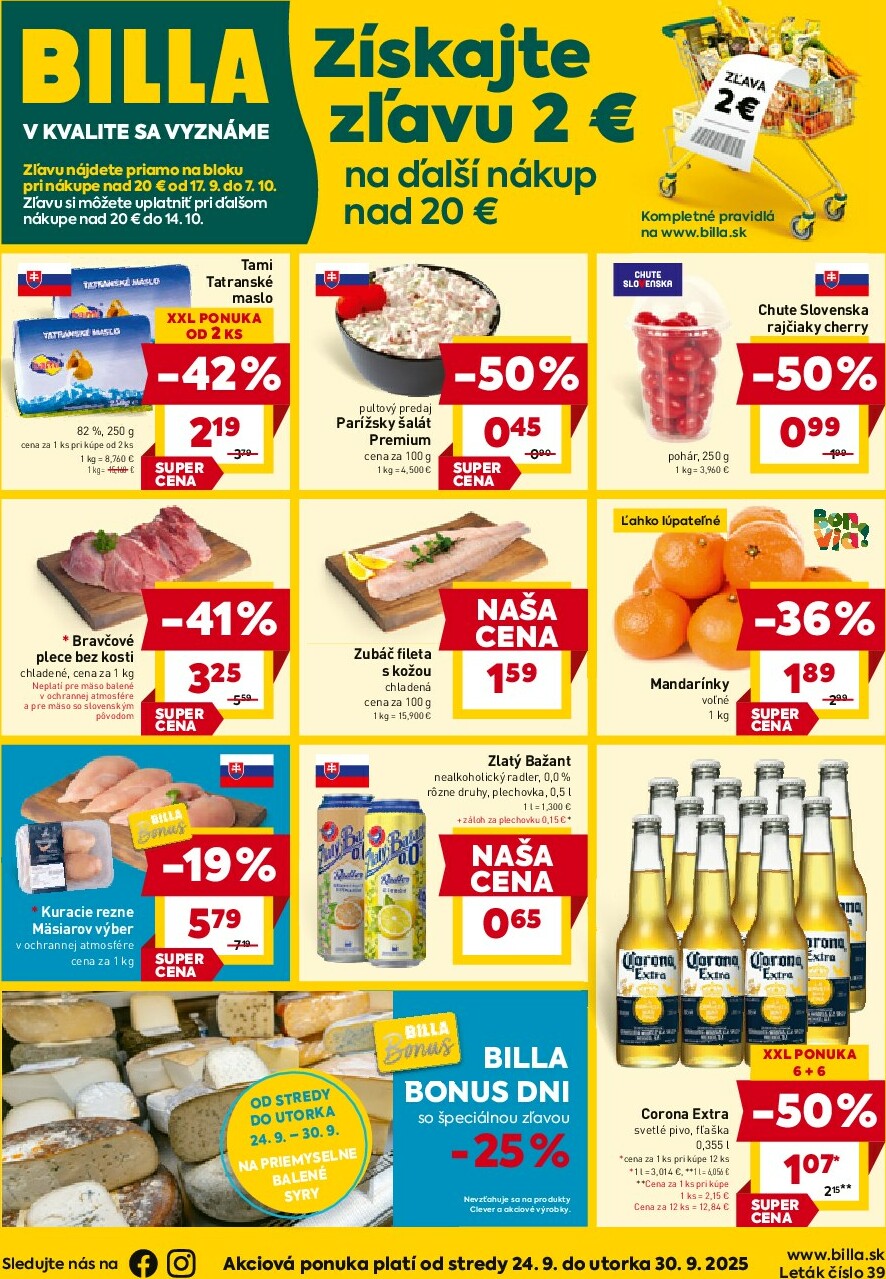 Leták Billa platný od 24.09. do 30.09.