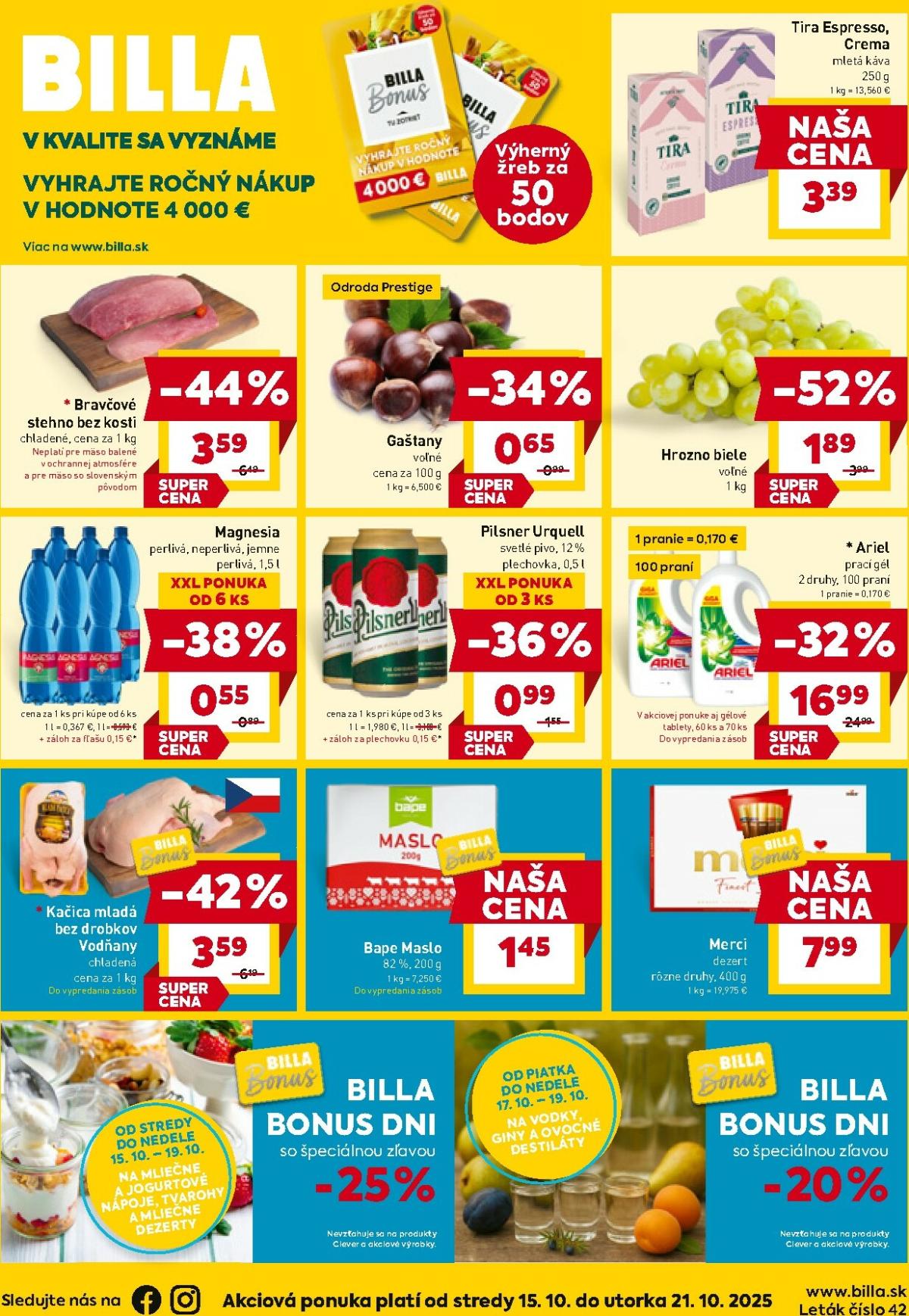 Leták Billa platný od 15.10. do 21.10.