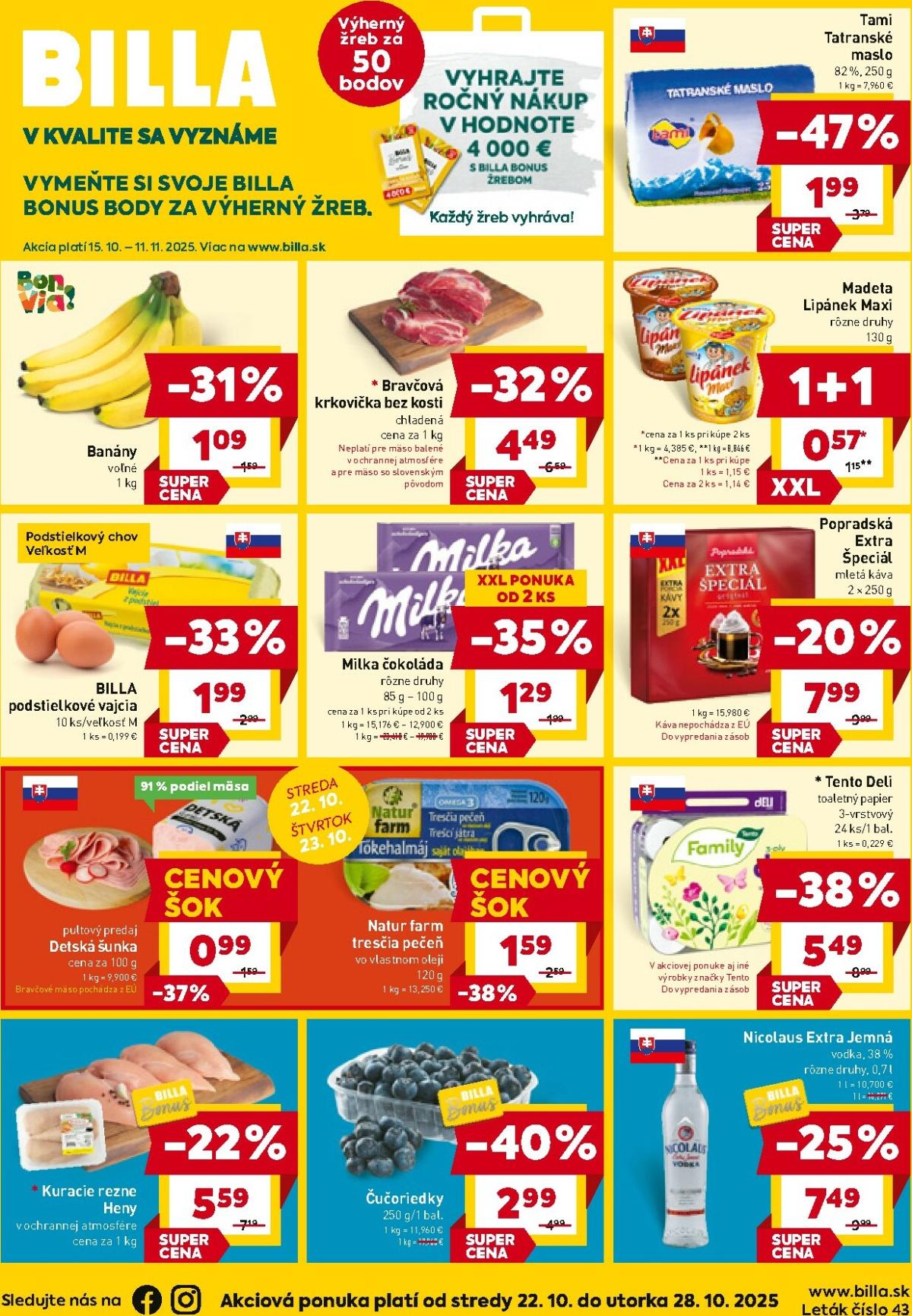 Leták Billa platný od 22.10. do 28.10.