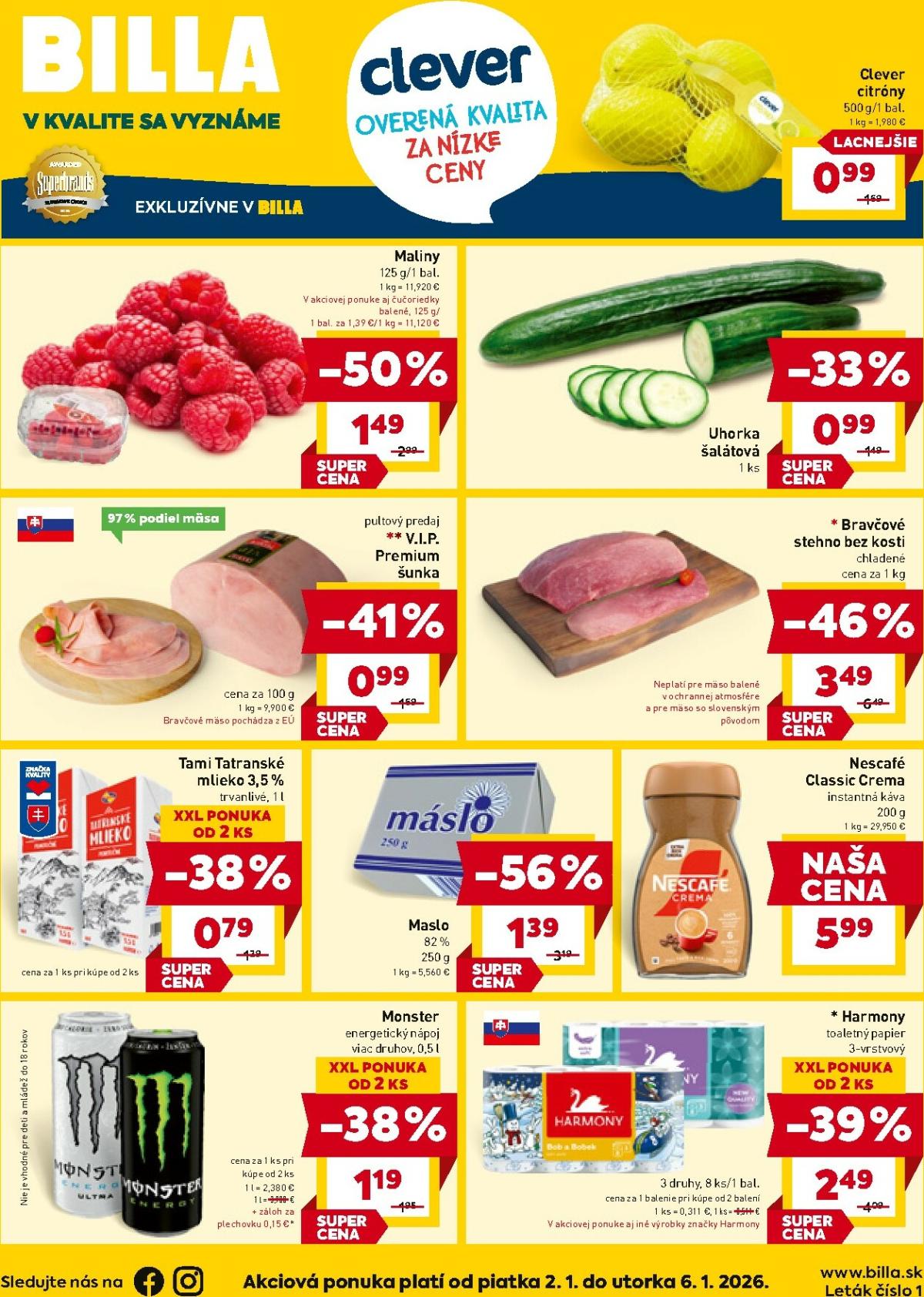 Leták Billa platný od 02.01. do 06.01.