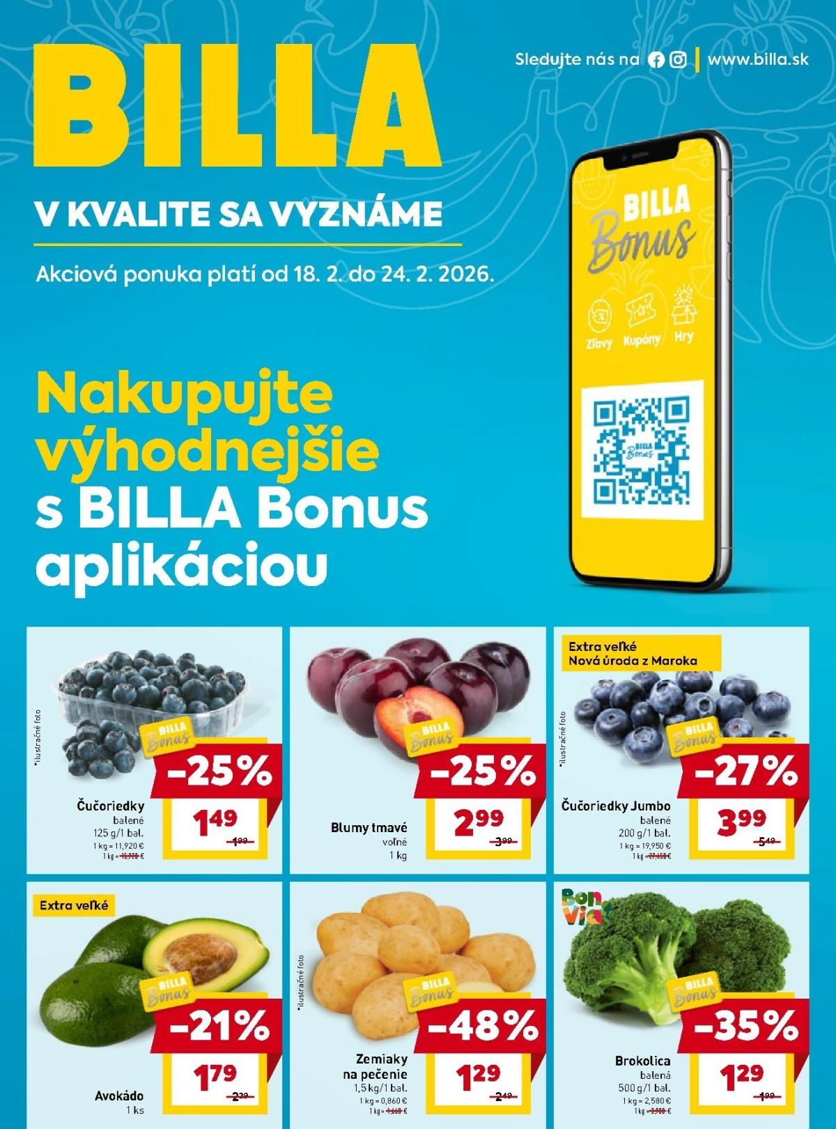 Leták Billa - Bonus platný od 18.02.2026 do 24.02.2026
