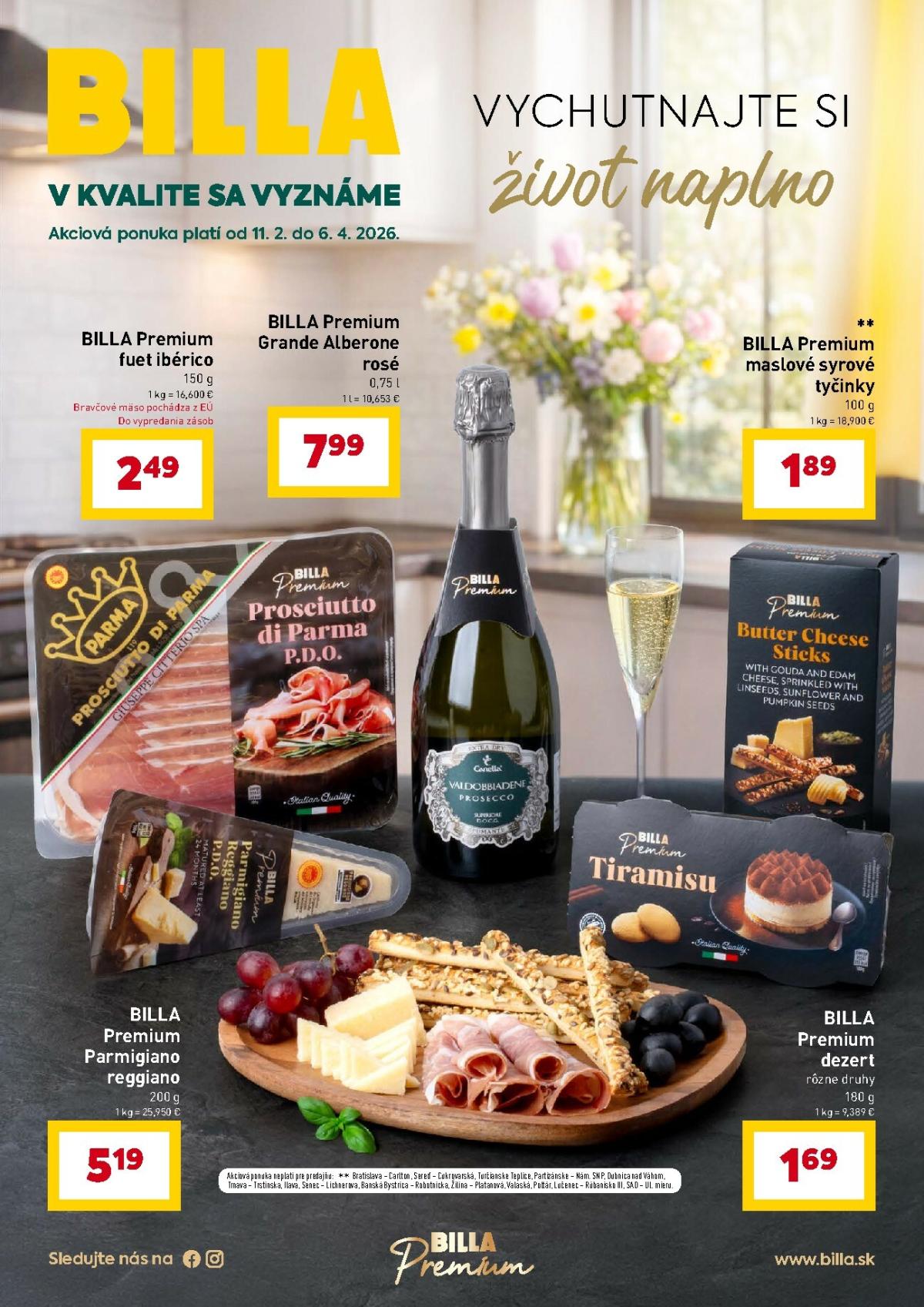 Leták Billa - Premium katalóg platný od 11.02.2026 do 06.04.2026