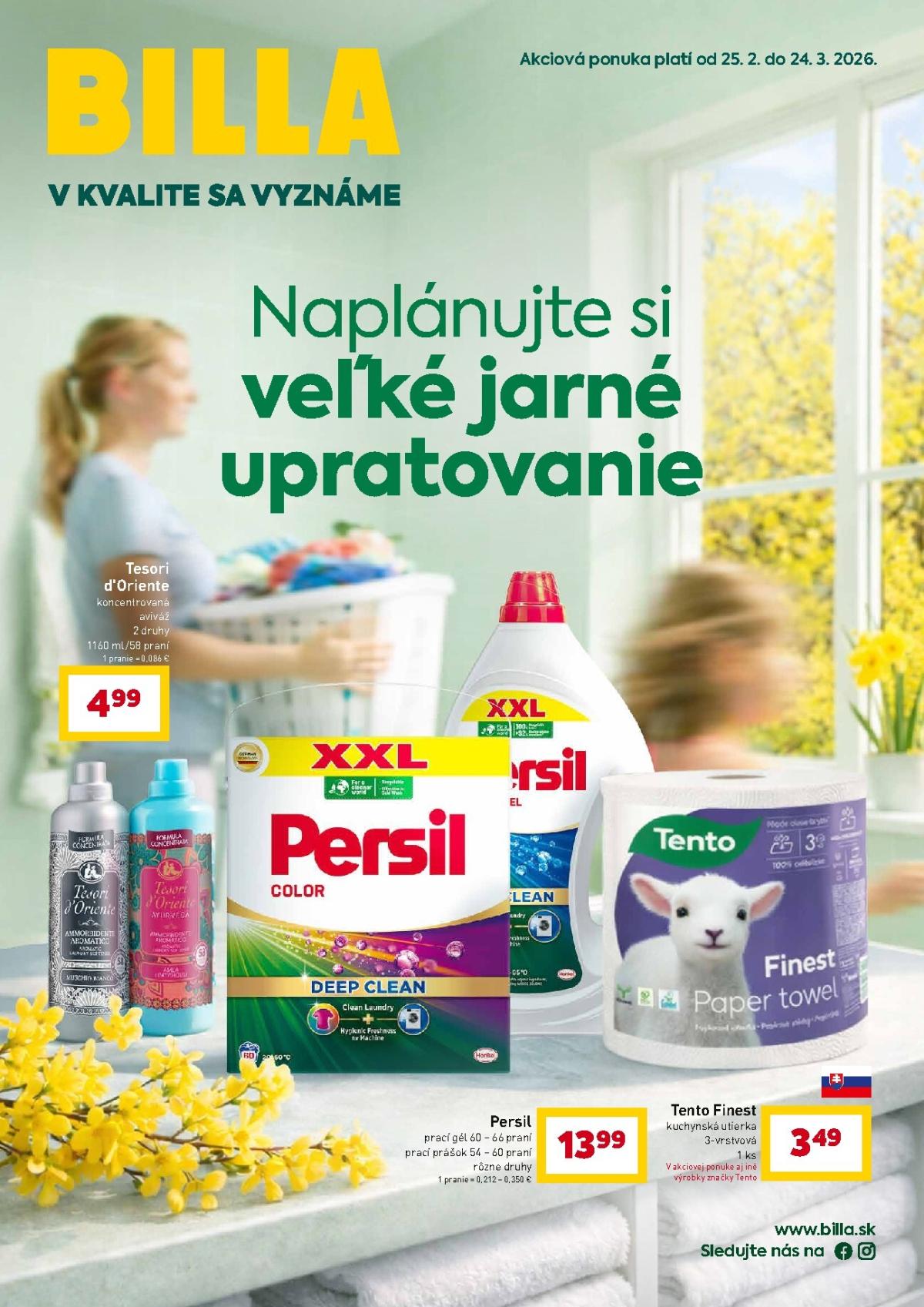 Leták Billa - Jarné upratovanie platný od 25.02.2026 do 24.03.2026