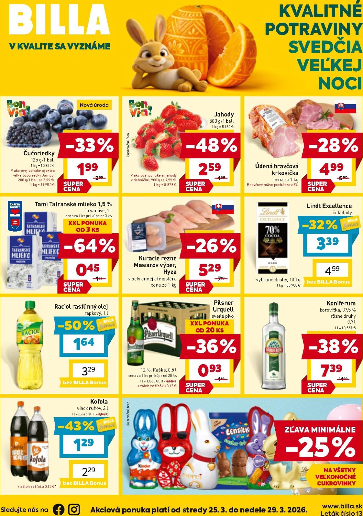 Leták Billa platný od 25.03.2026 do 29.03.2026