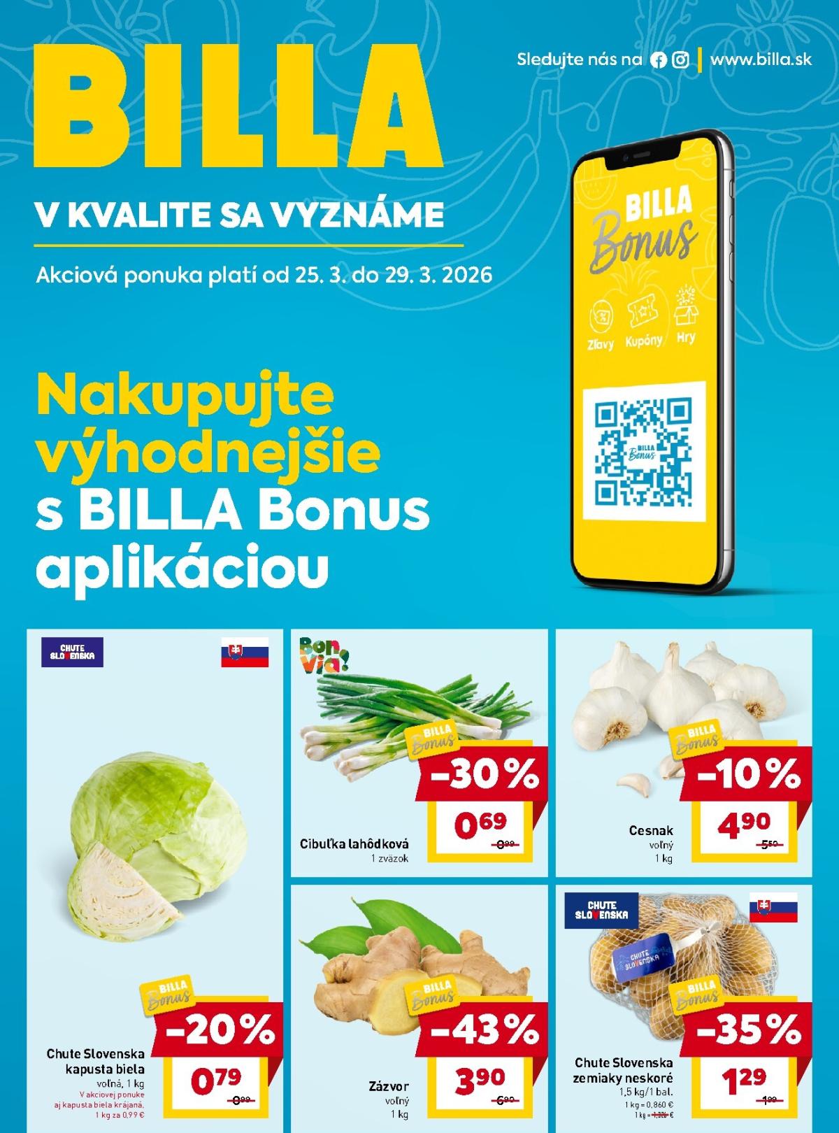 Leták Billa - Bonus platný od 25.03.2026 do 29.03.2026