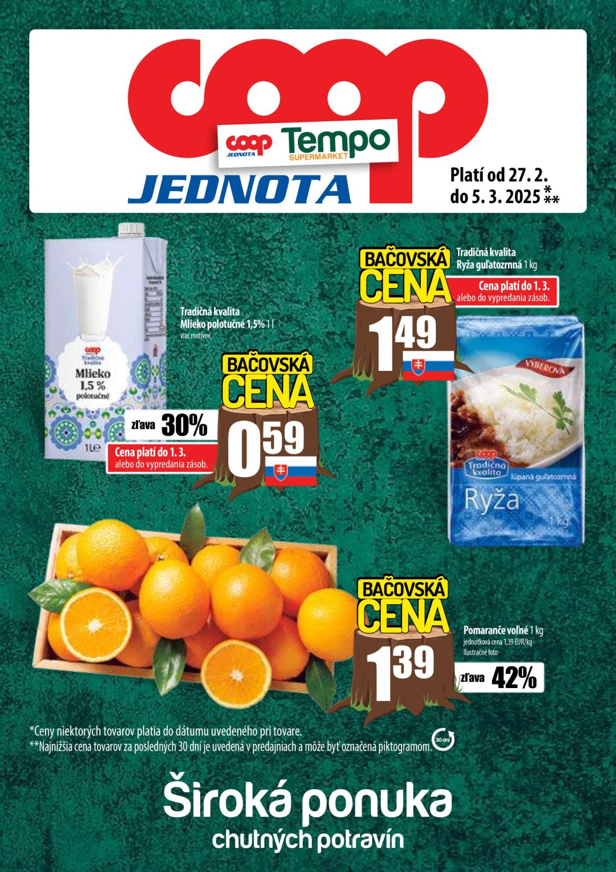 COOP Jednota - Tempo leták platný od 27.02. - 05.03.