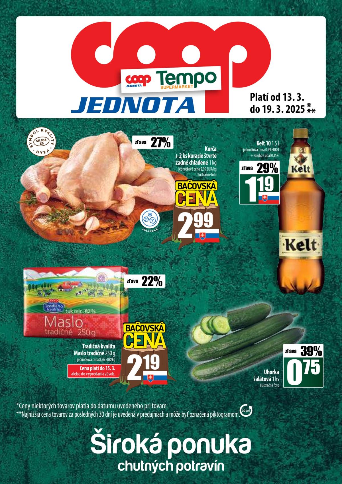 COOP Jednota - Tempo leták platný od 13.03. - 19.03.