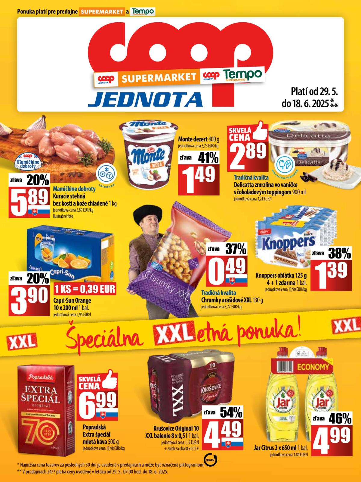 COOP Jednota - XXL Špeciálná letná ponuka leták platný od 29.05. - 18.06.