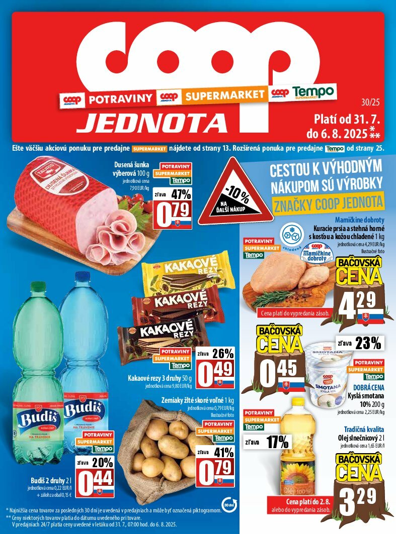 Leták COOP Jednota platný od 31.07. do 06.08.