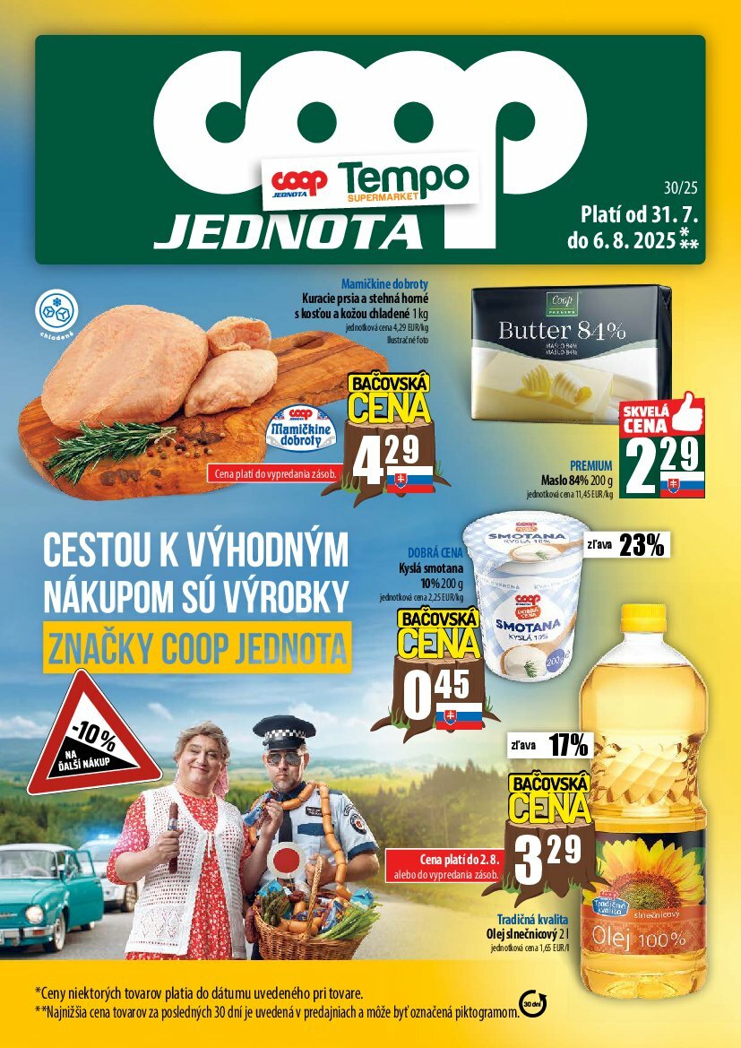 Leták COOP Jednota - Tempo platný od 31.07. do 06.08.