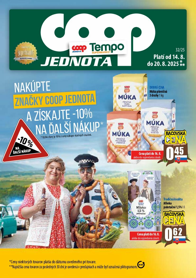 Leták COOP Jednota - Tempo platný od 14.08. do 20.08.