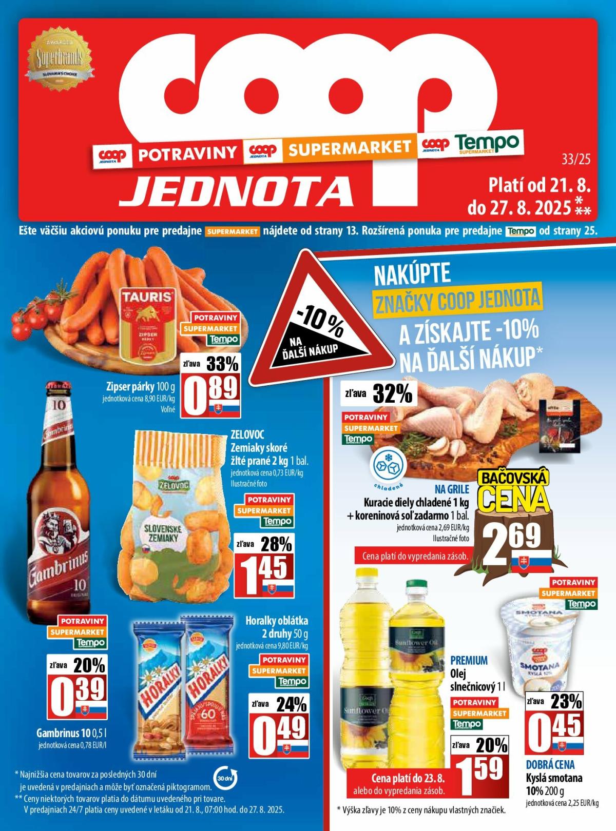 Leták COOP Jednota platný od 21.08. do 27.08.