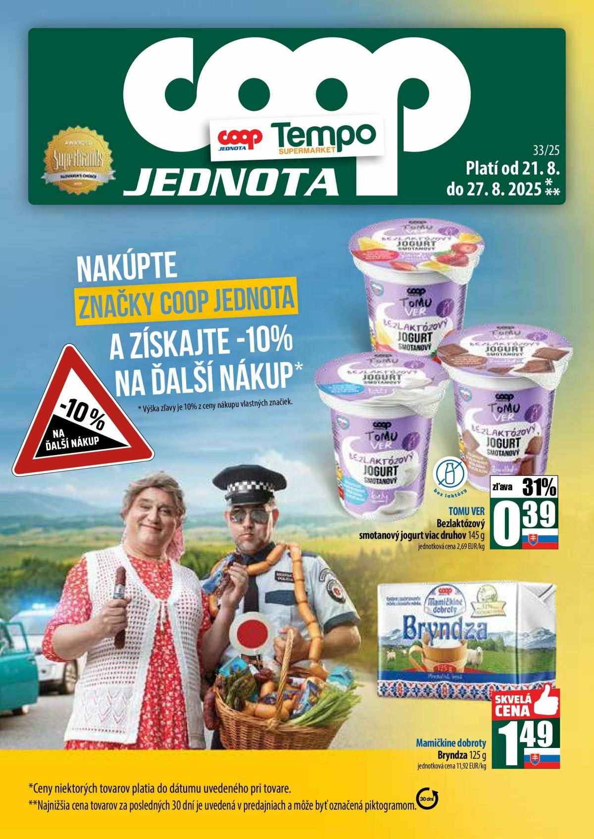 Leták COOP Jednota - Tempo platný od 21.08. do 27.08.