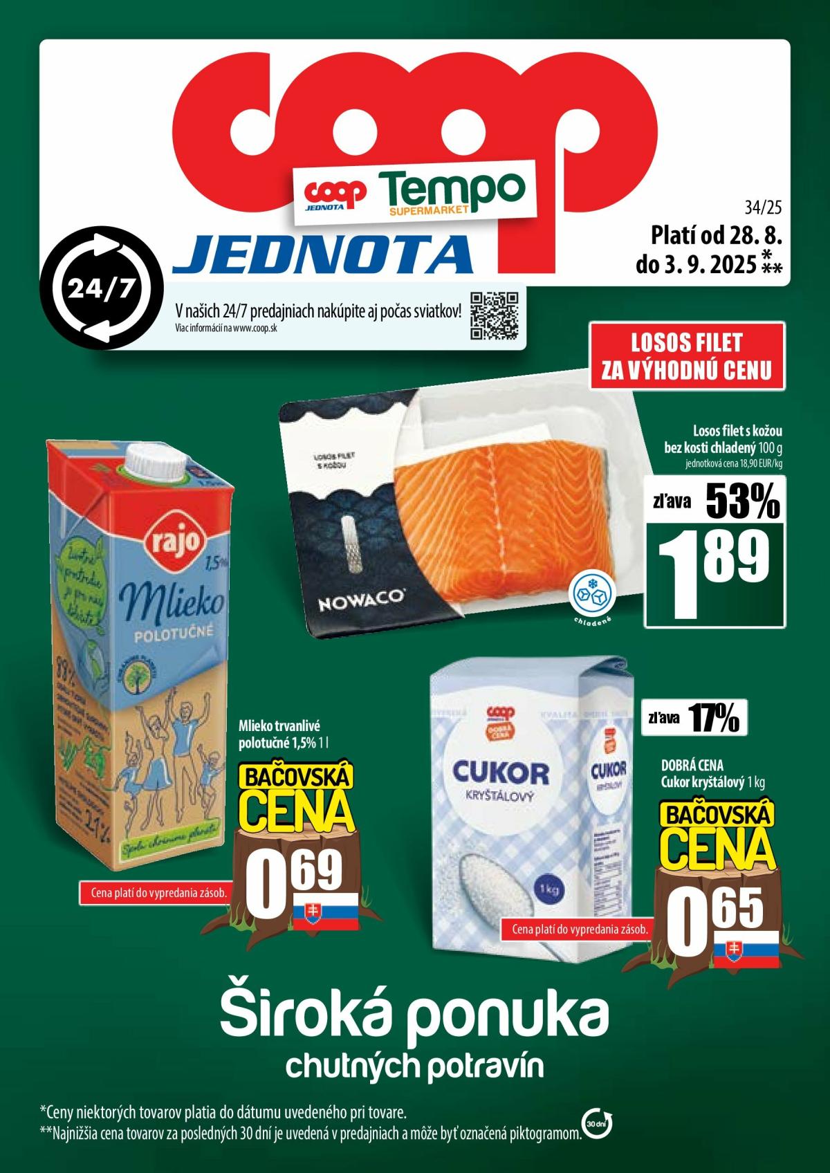 Leták COOP Jednota - Tempo platný od 28.08. do 03.09.