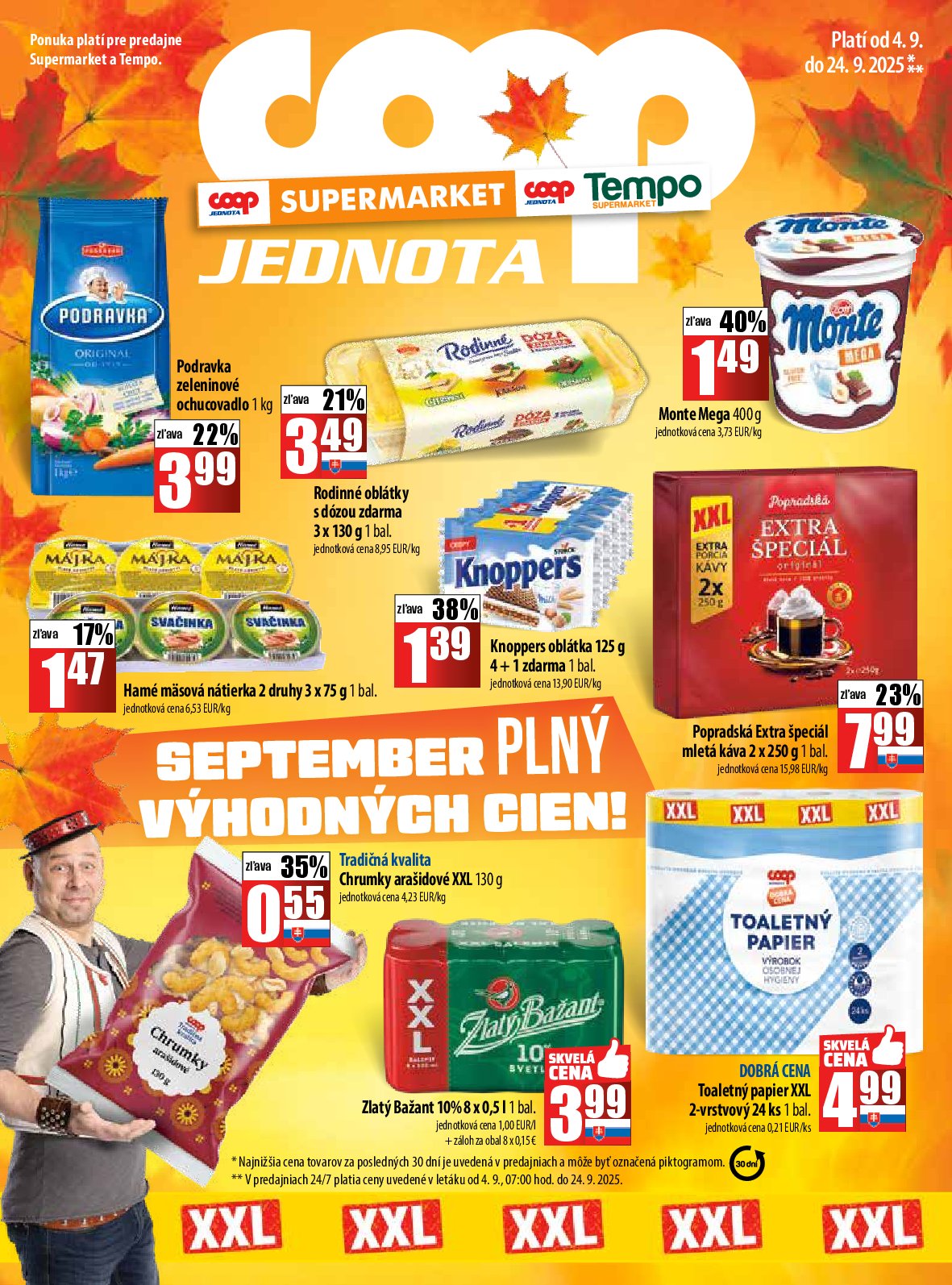 Leták COOP Jednota - September plný výhodných cien platný od 04.09. do 24.09.