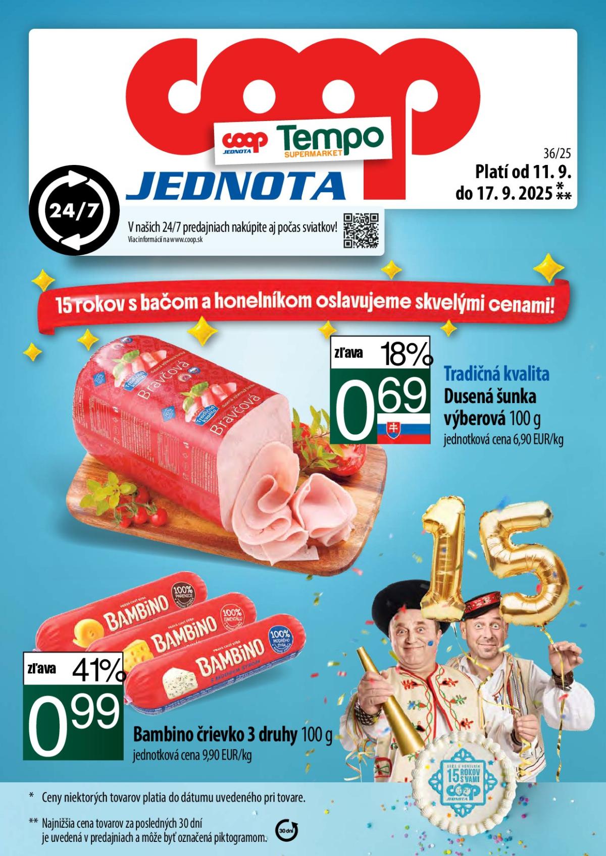 Leták COOP Jednota - Tempo platný od 11.09. do 17.09.