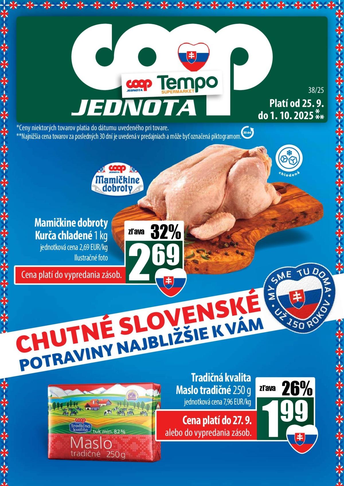 Leták COOP Jednota - Tempo platný od 25.09. do 01.10.