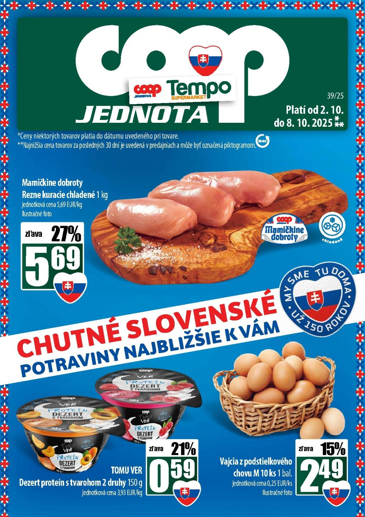 Leták COOP Jednota - Tempo platný od 02.10. do 08.10.
