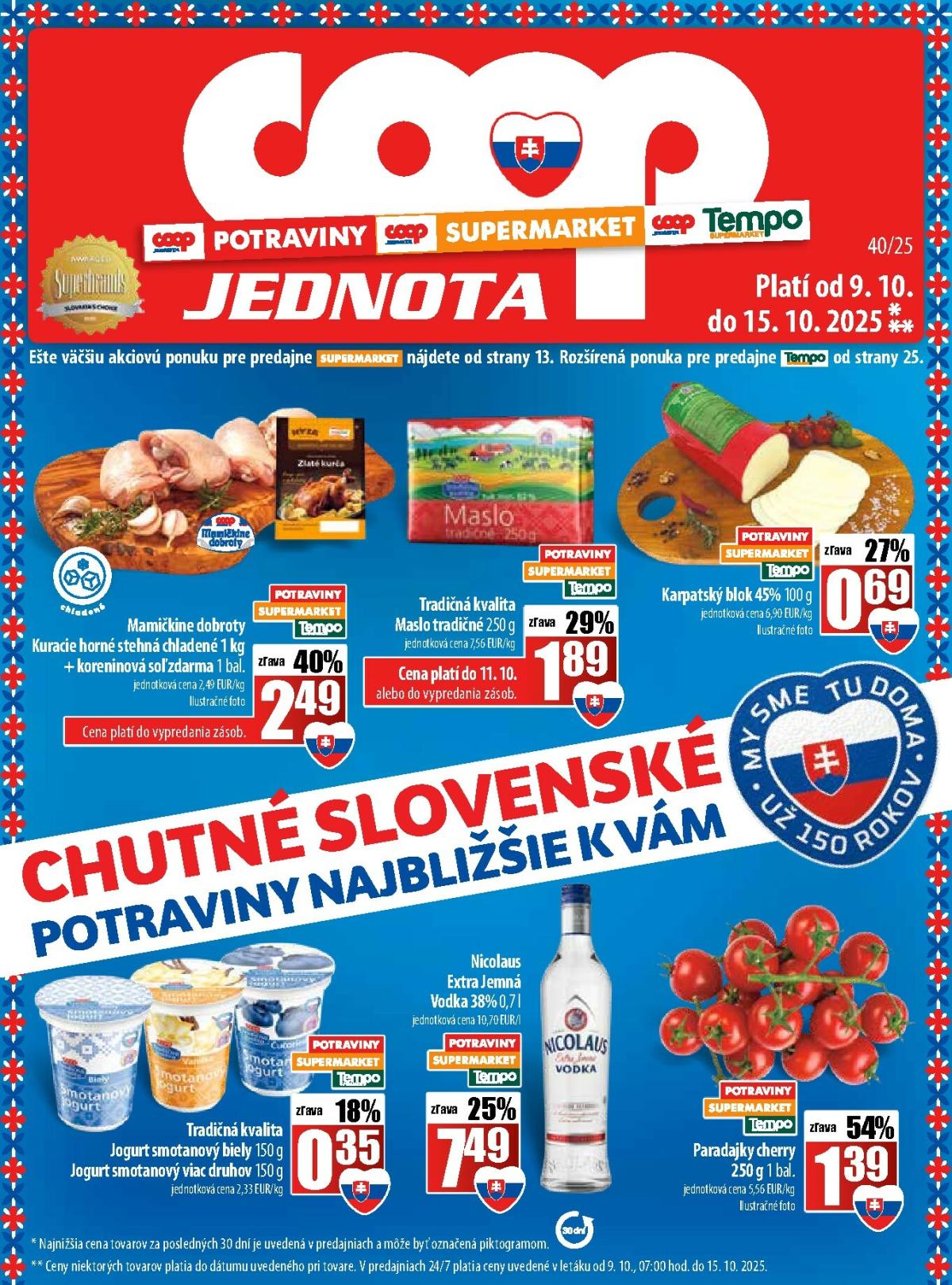 Leták COOP Jednota - Tempo platný od 09.10. do 15.10.