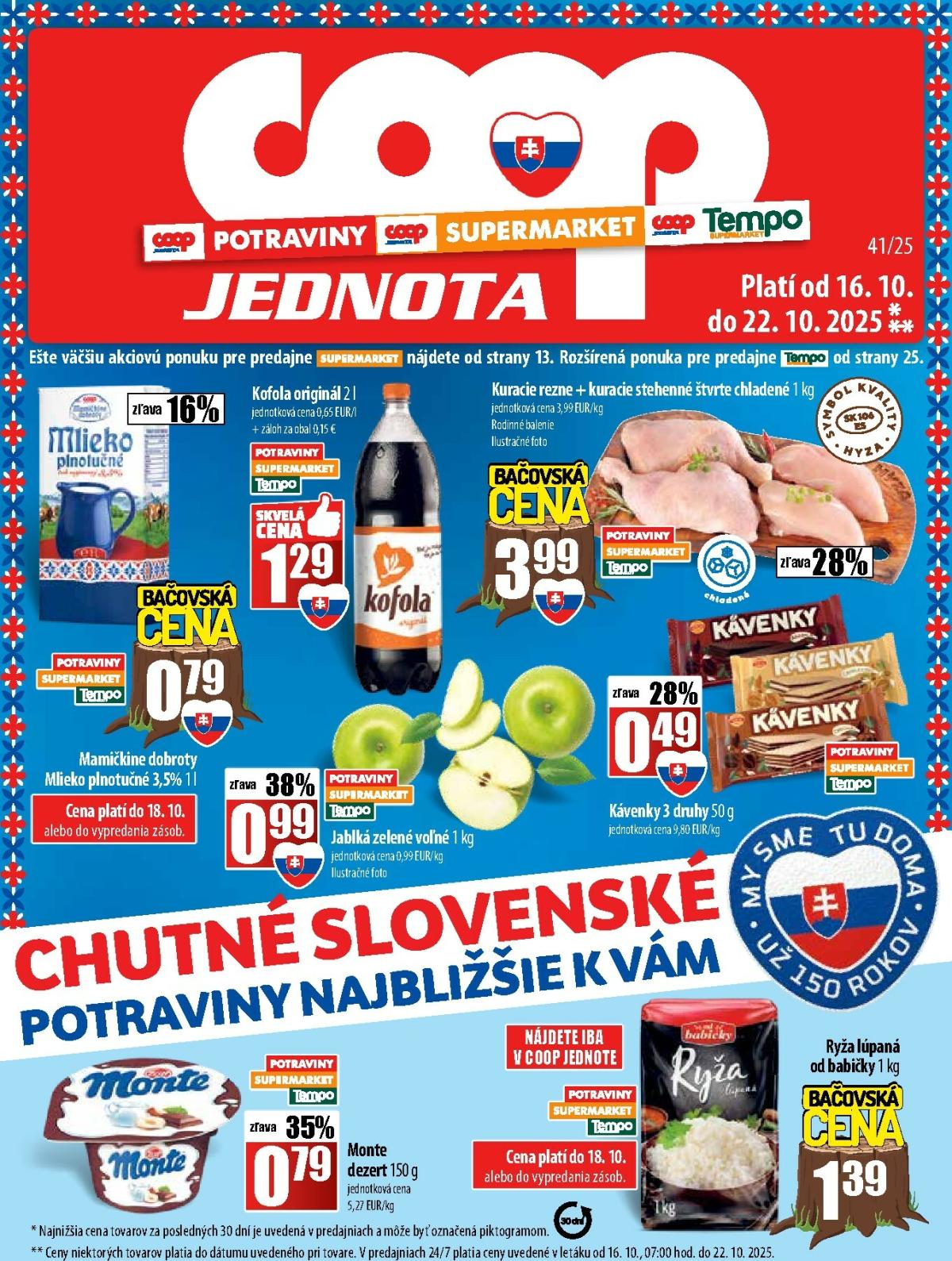 Leták COOP Jednota platný od 16.10. do 22.10.