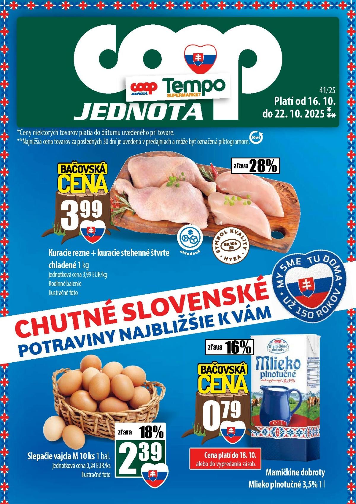 Leták COOP Jednota - Tempo platný od 16.10. do 22.10.