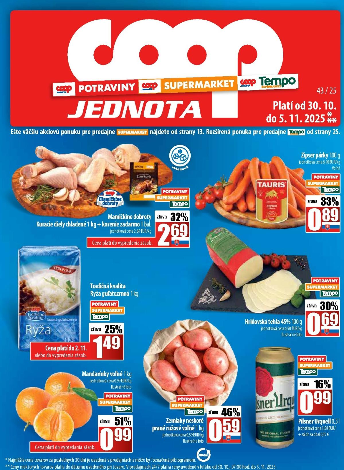 Leták COOP Jednota platný od 30.10. do 05.11.