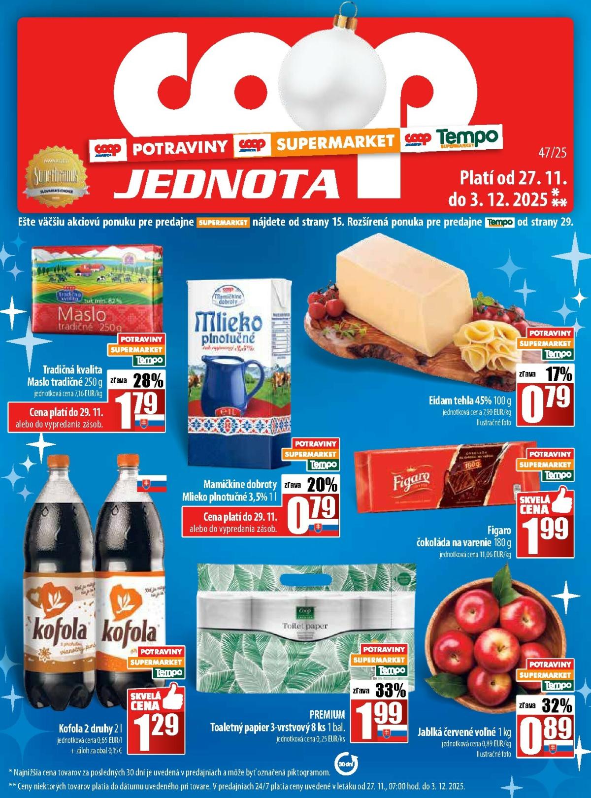 Leták COOP Jednota platný od 27.11. do 03.12.