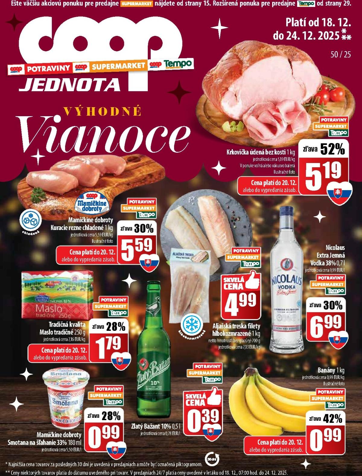 Leták COOP Jednota platný od 18.12. do 24.12.