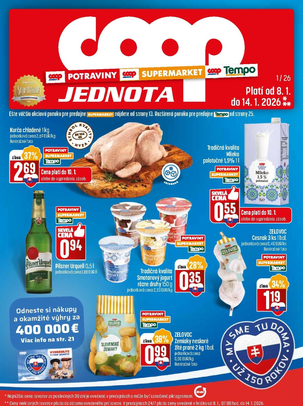 Leták COOP Jednota - Tempo platný od 08.01. do 14.01.