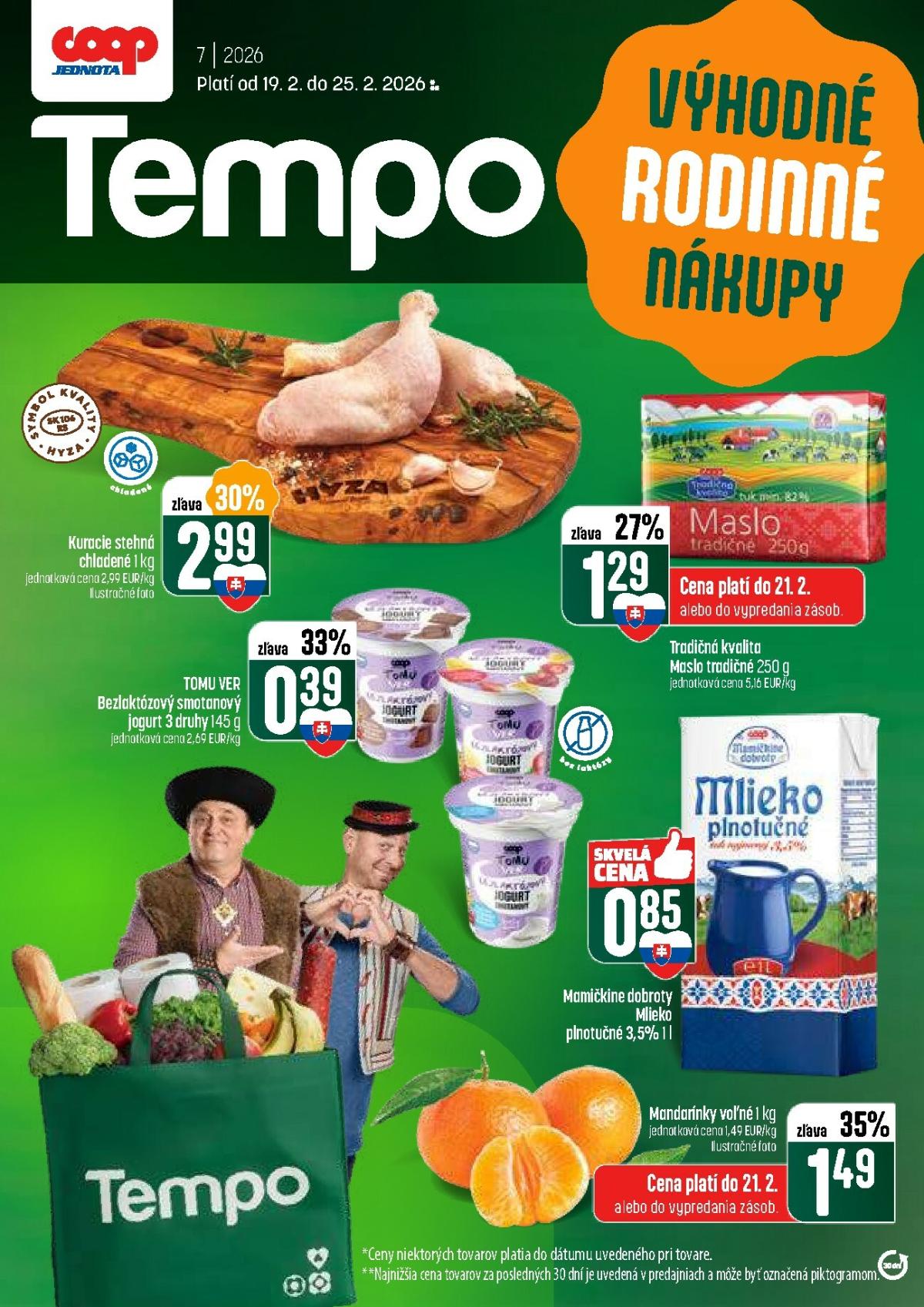 Leták COOP Jednota - Tempo platný od 19.02.2026 do 25.02.2026
