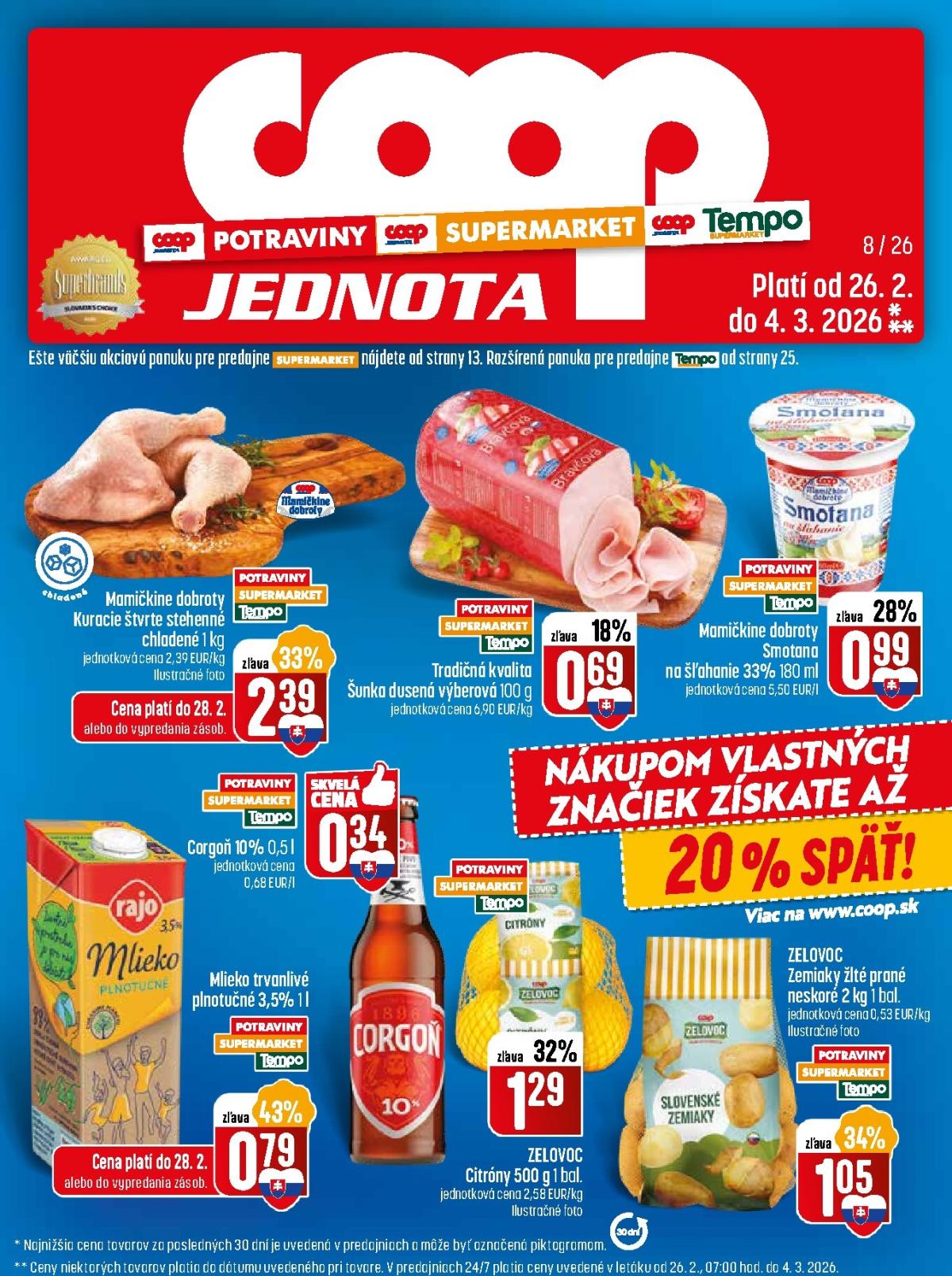 Leták COOP Jednota platný od 26.02.2026 do 04.03.2026