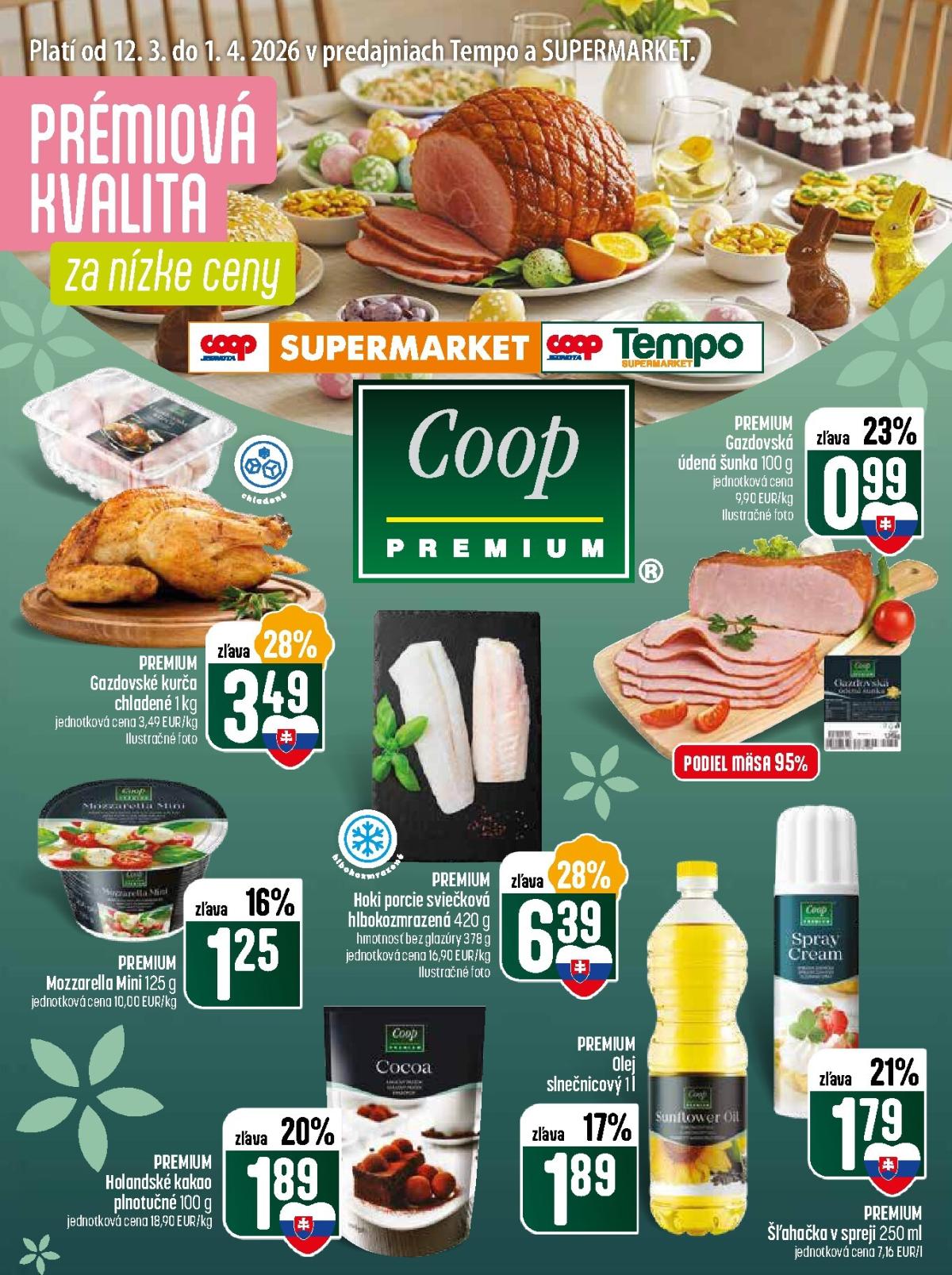 Leták COOP Jednota - Premium platný od 12.03.2026 do 01.04.2026