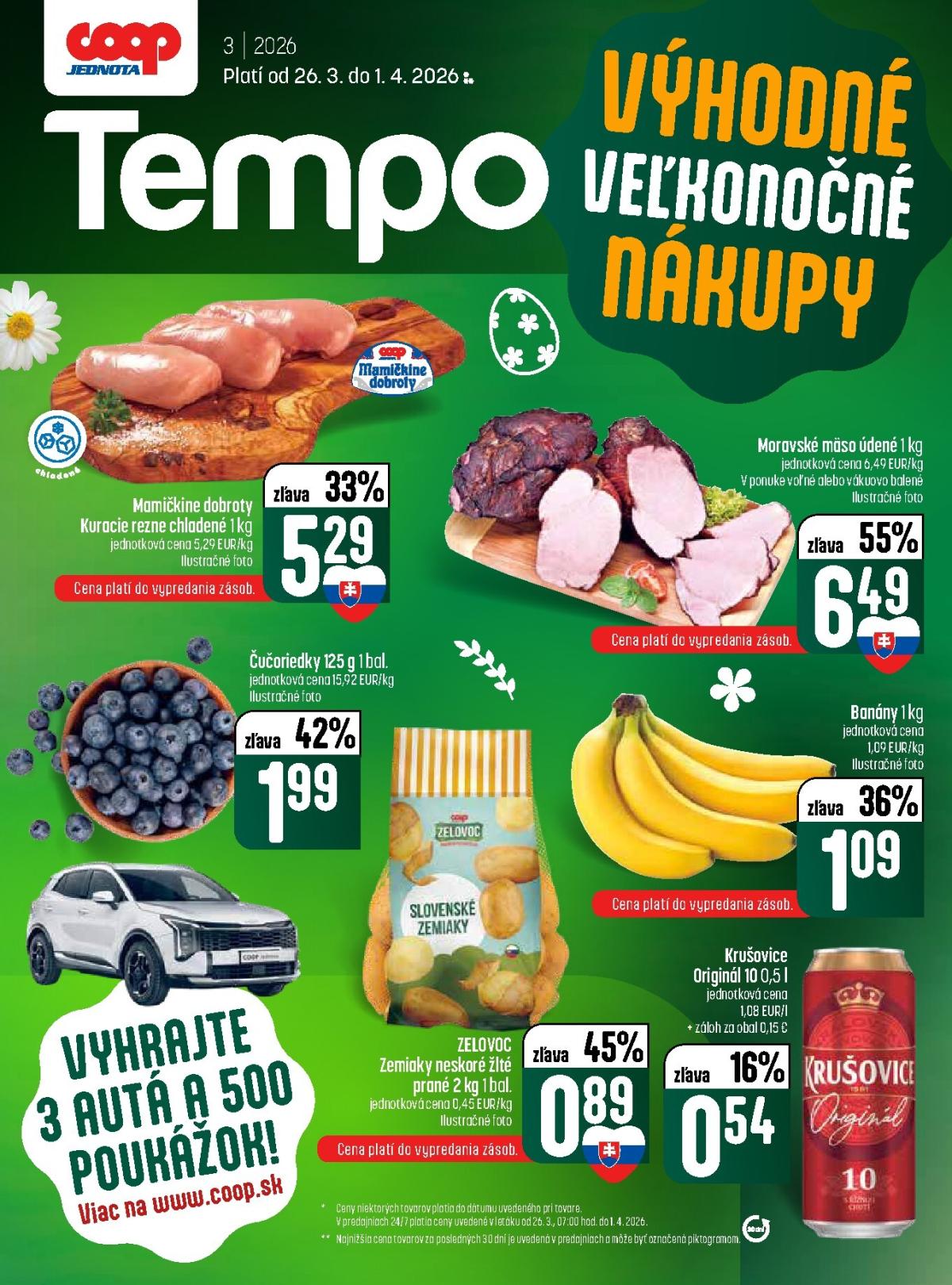 Leták COOP Jednota - Tempo platný od 26.03.2026 do 01.04.2026