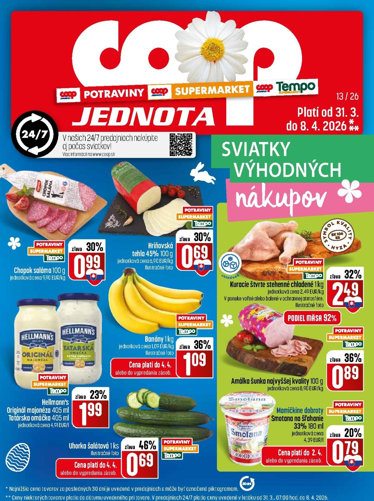 Leták COOP Jednota platný od 31.03.2026 do 08.04.2026
