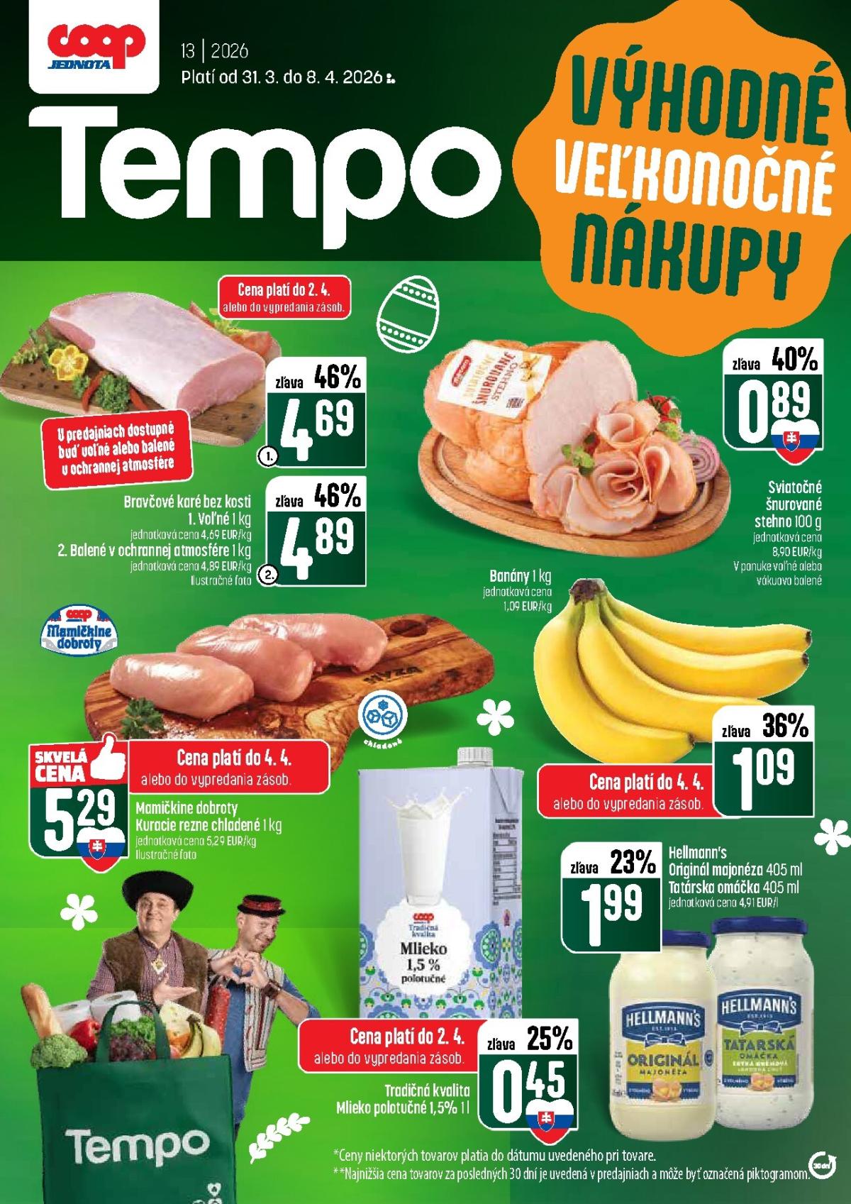 Leták COOP Jednota - Tempo platný od 31.03.2026 do 08.04.2026