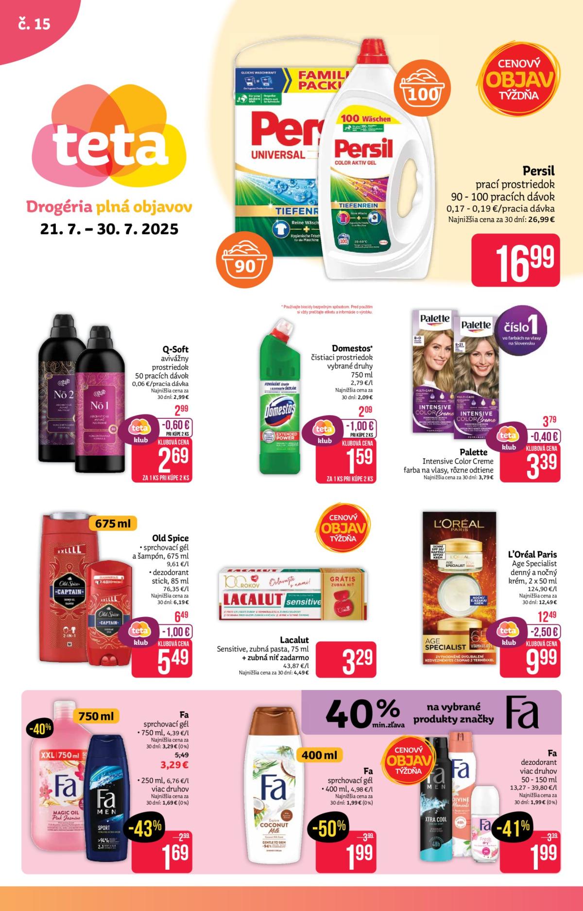 Leták Teta drogerie platný od 21.07. do 30.07.