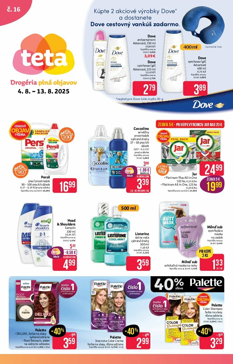 Leták Teta drogerie platný od 04.08. do 13.08.