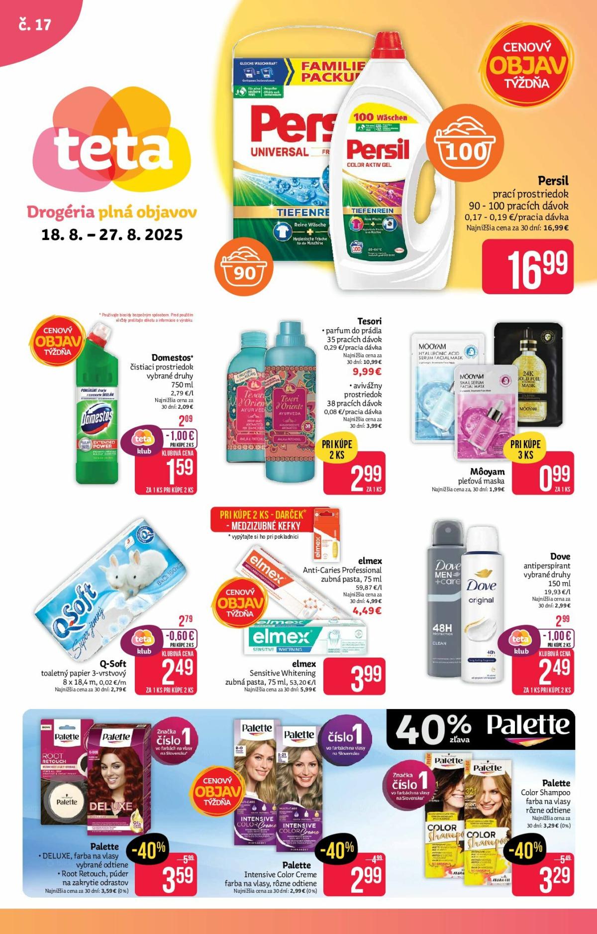 Leták Teta drogerie platný od 18.08. do 27.08.