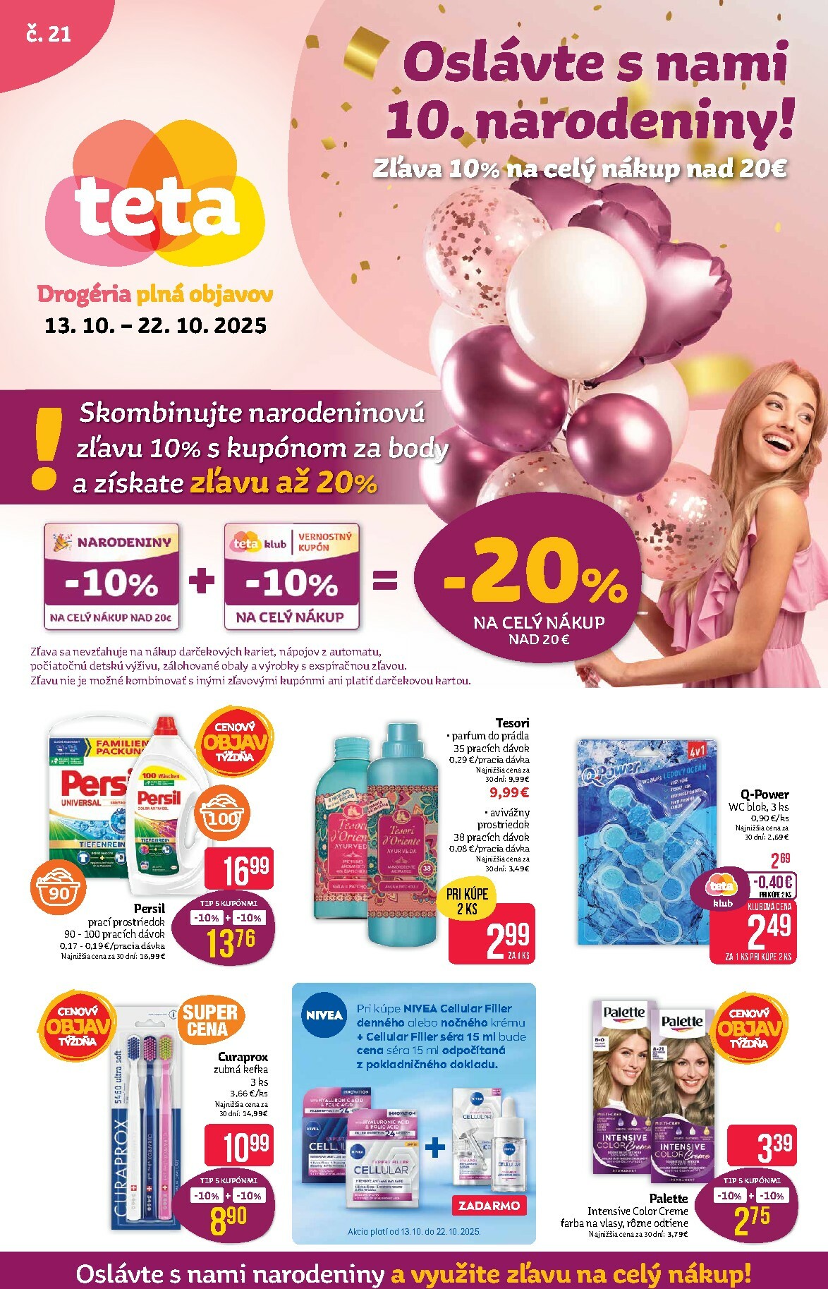 Leták Teta drogerie platný od 13.10. do 22.10.