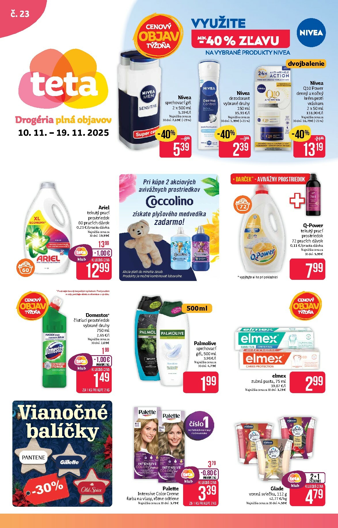 Leták Teta drogerie platný od 10.11. do 19.11.