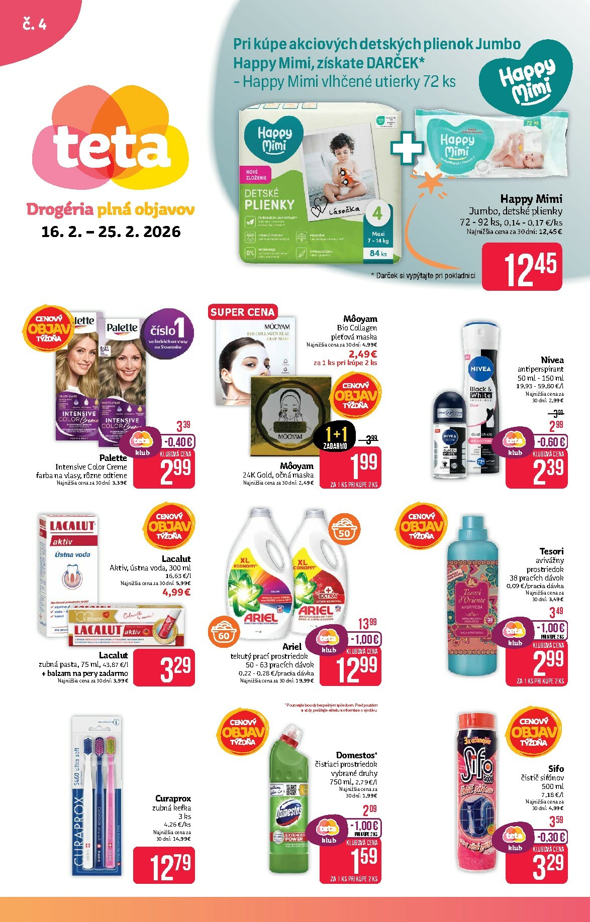 Leták Teta drogerie platný od 16.02.2026 do 25.02.2026