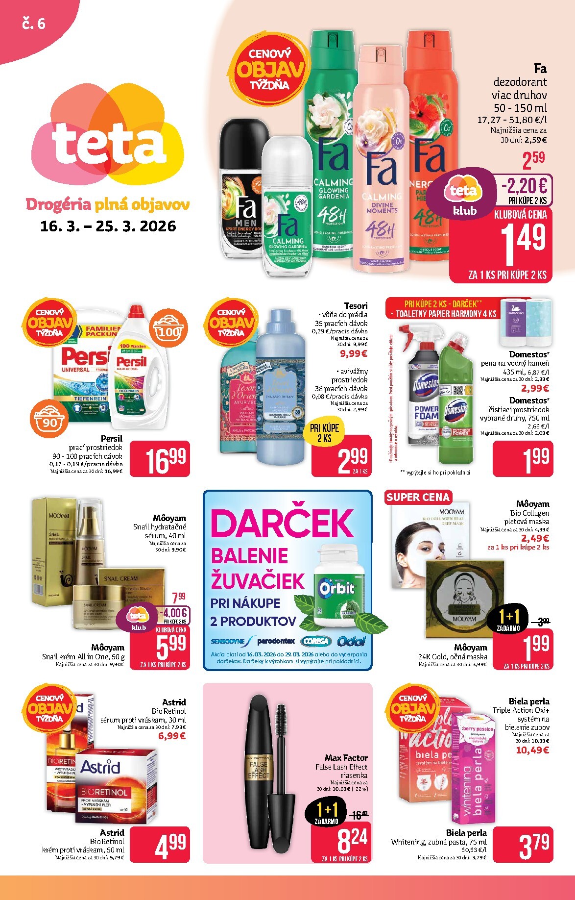 Leták Teta drogerie platný od 16.03.2026 do 25.03.2026